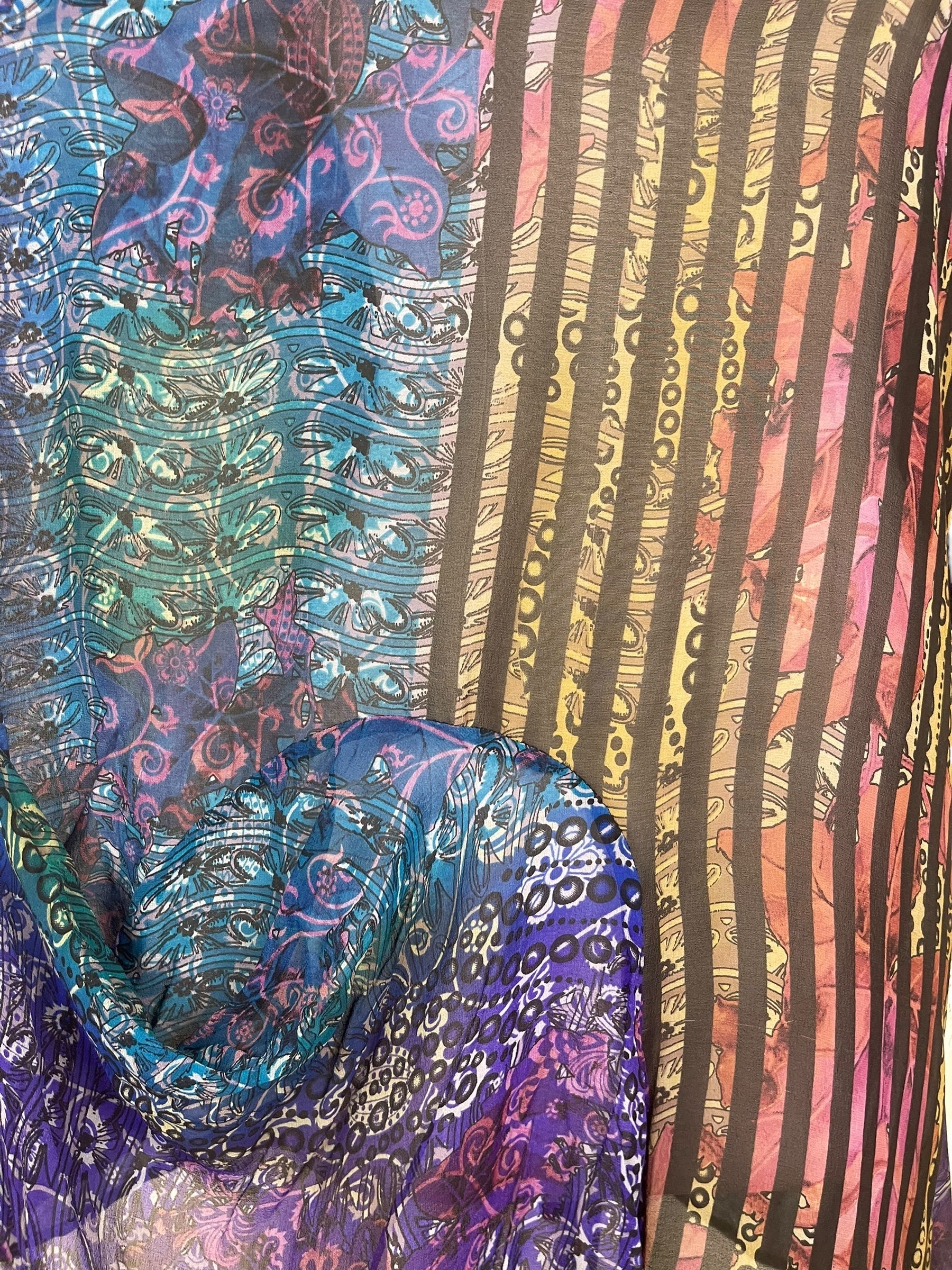 PRG7784 Sheer Avatar Pure Silk Self Pocket Tunic Dress