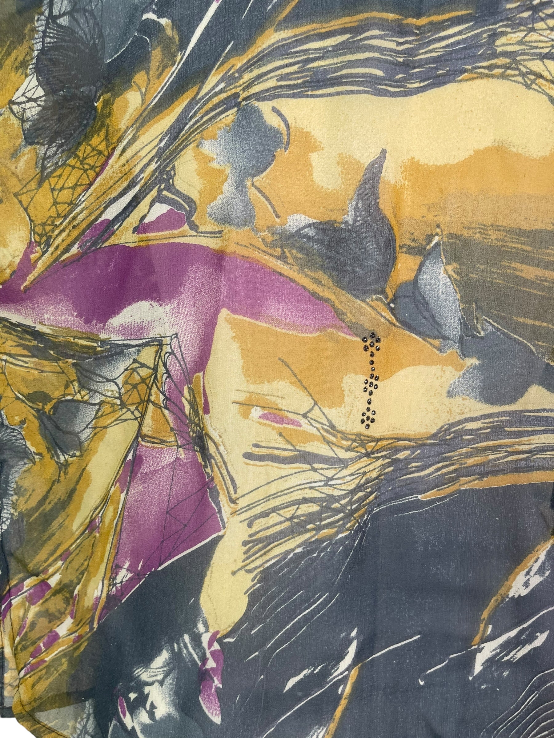 PRG7934 Sheer Avatar Pure Silk Side Slit Top