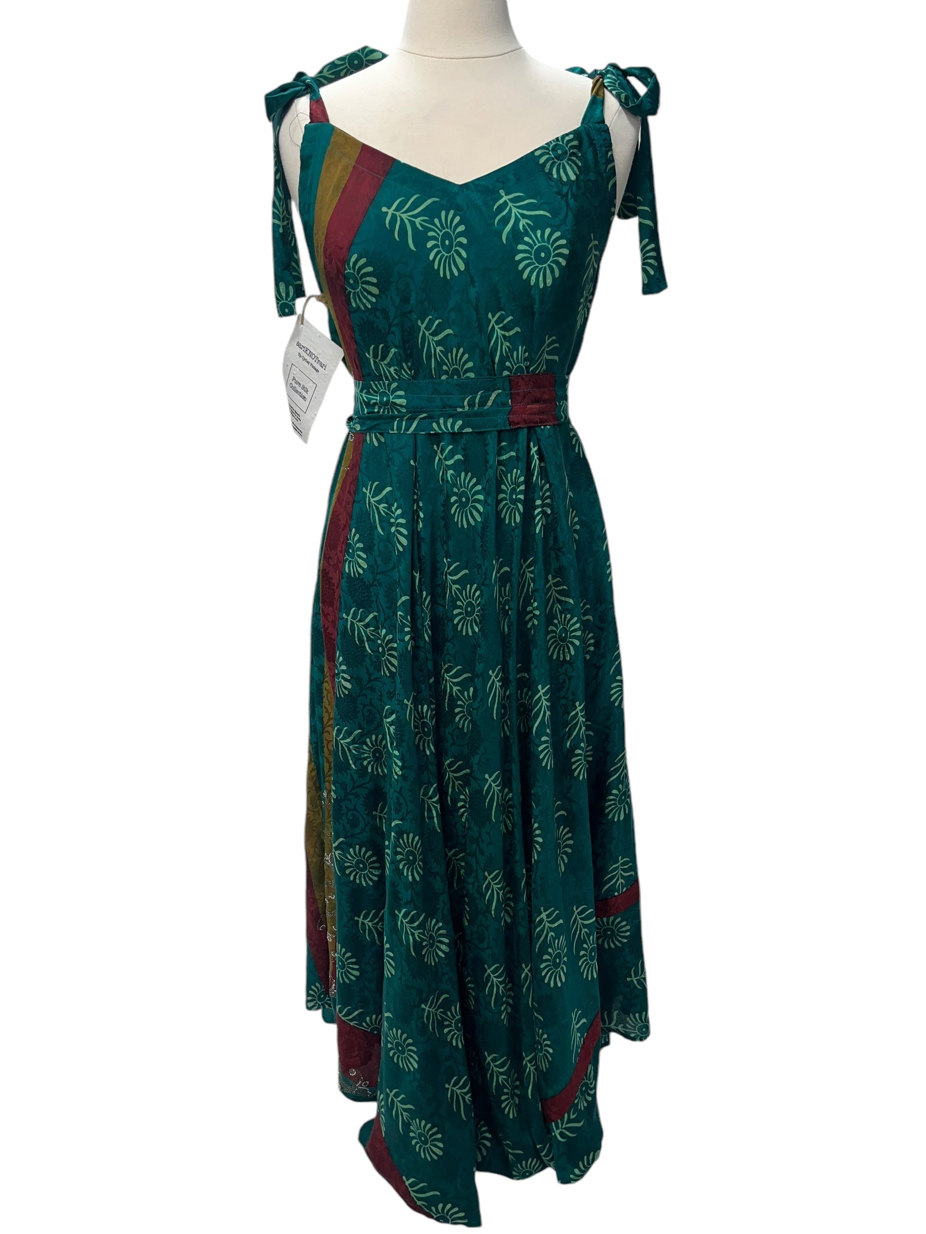 PRC528 Avatar Pure Silk Maxi Dress with Belt