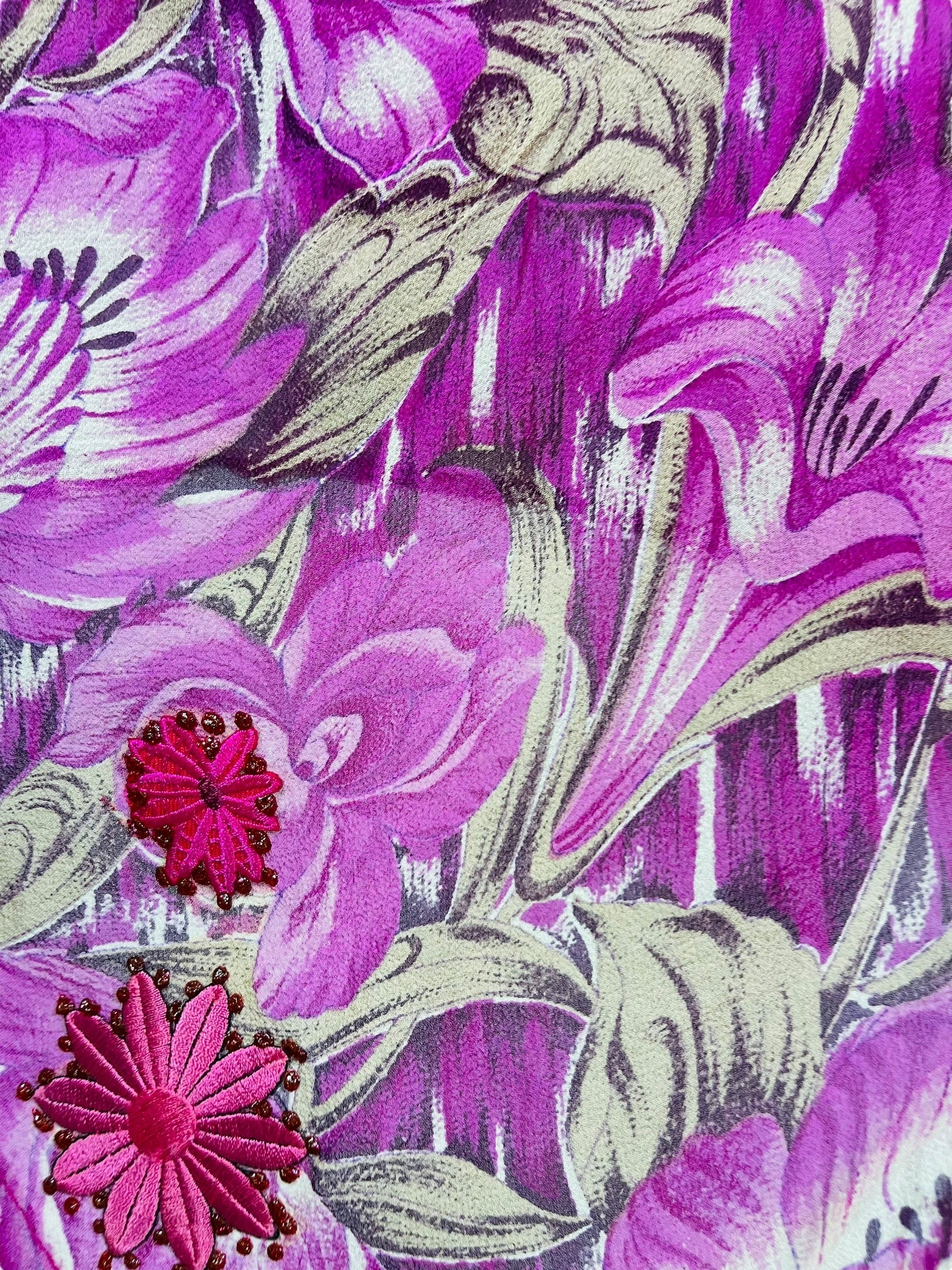 PRG6803 Sheer Avatar Pure Silk Self Pocket Tunic Dress