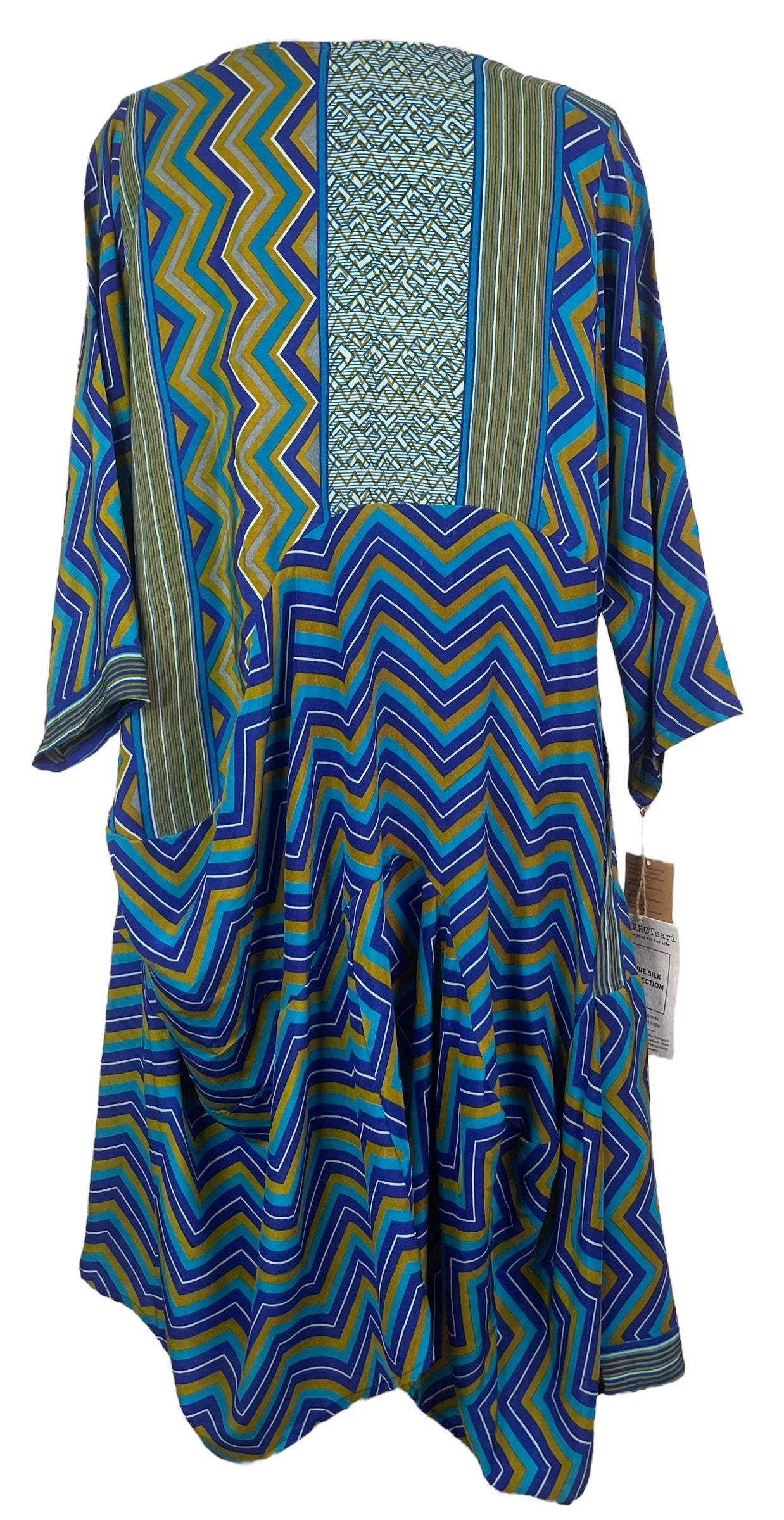 PRC7972 Wabi Sabi Sculptural Silk Long Tunic Dress