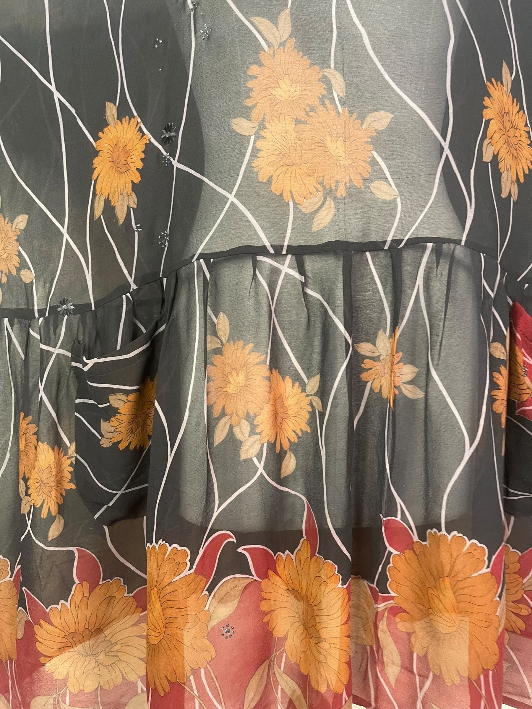 PRG8170 Sheer Wabi Sabi Pure Silk Boxy Babydoll Dress