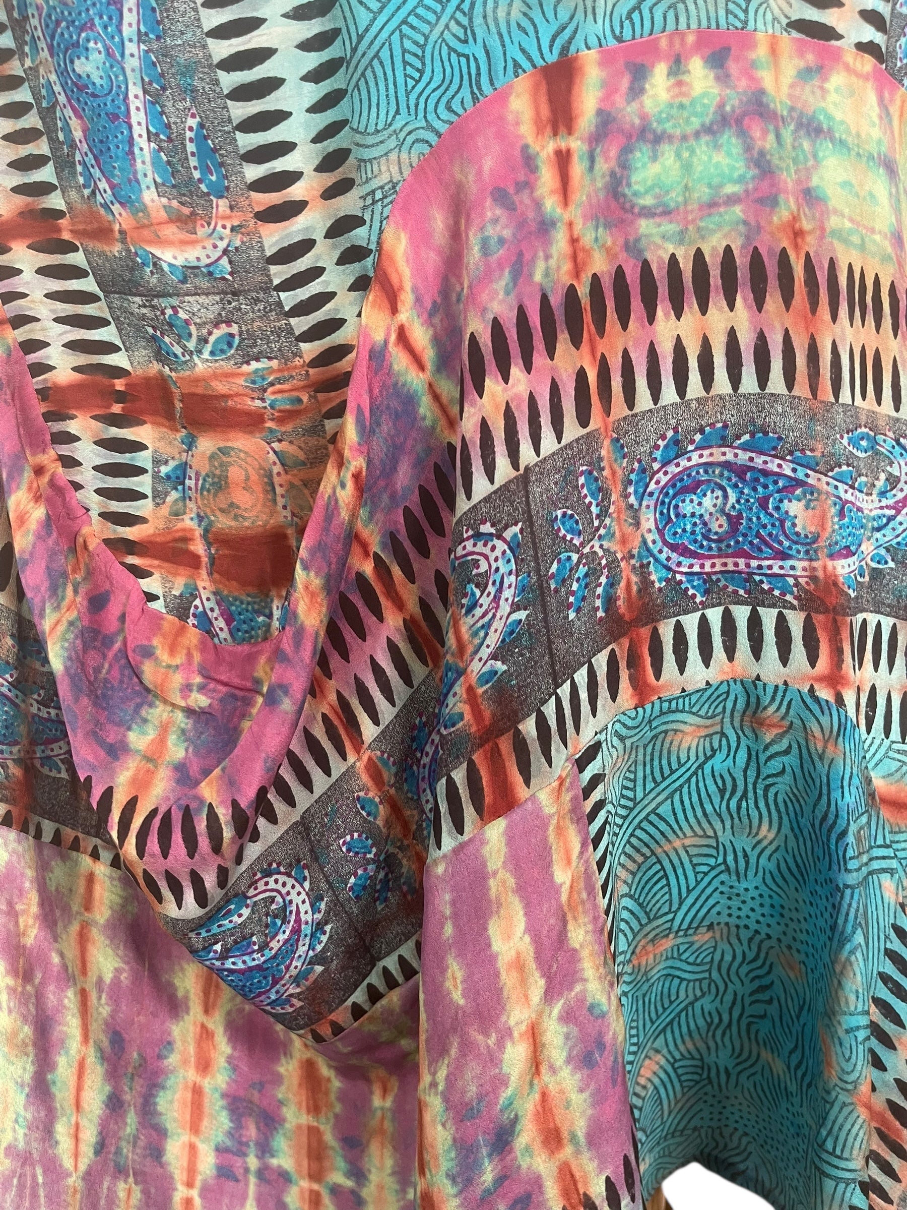 PRC8451 Avatar Pure Silk Sculptural Long Tunic Dress