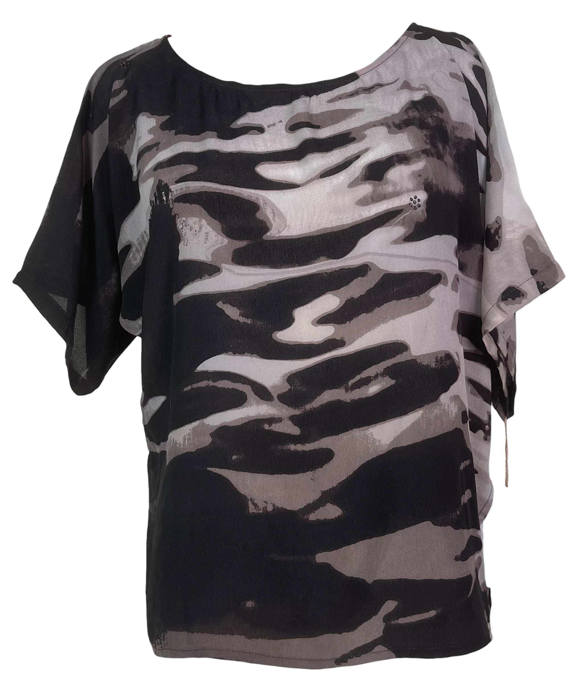 PREVIEW PRG7336 Sheer Avatar Pure Silk Side Slit Top by FEBRUARY2026 – Handmade ethical Side Slit Top from sariKNOTsari using upcycled silk. Designed in Canada for travel and slow fashion, loved from Toronto to LA to Sydney.