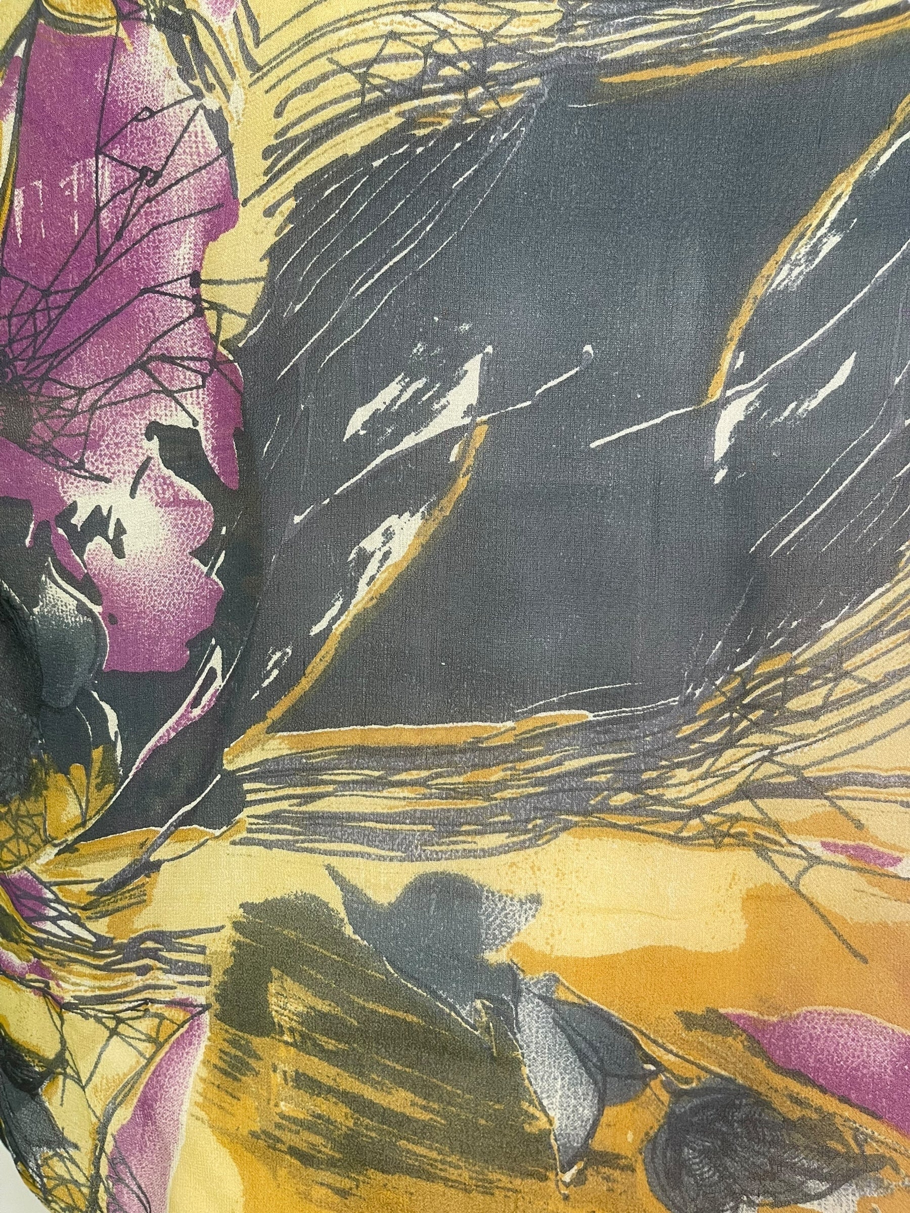 PRG7934 Sheer Avatar Pure Silk Side Slit Top