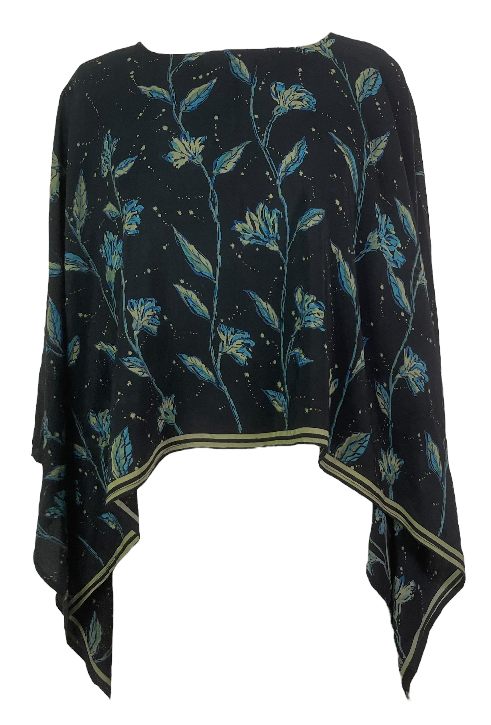 PREVIEW PRC7643 Pure Silk Wabi Sabi Capelet Poncho by DECEMBER2025 – Handmade ethical Poncho from sariKNOTsari using upcycled silk. Designed in Canada for travel and slow fashion, loved from Toronto to LA to Sydney.