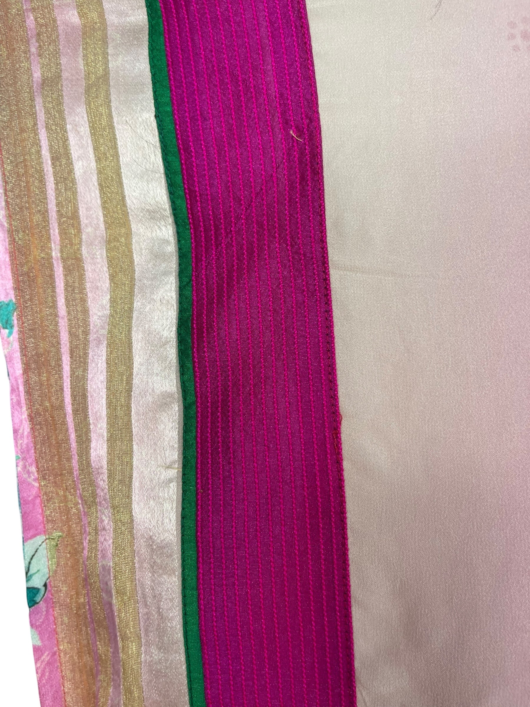 PRG8569 Sheer  Wabi Sabi Pure Silk Kimono Sleeved Duster with Belt