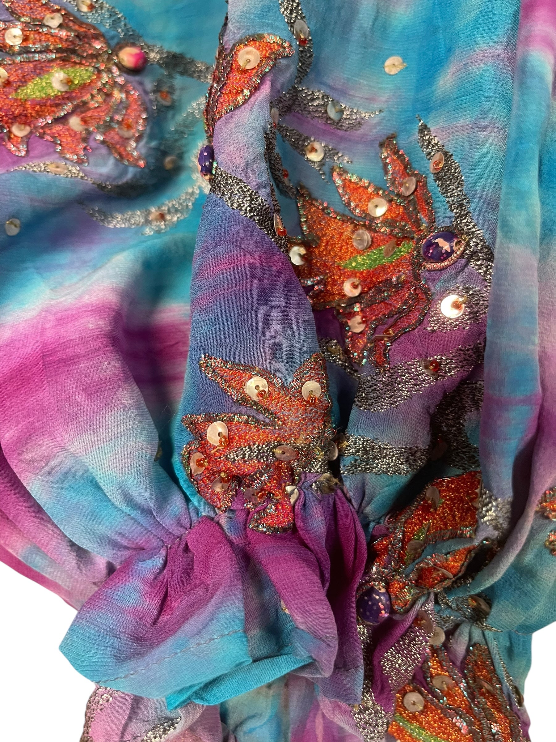 PREVIEW PRC8640 Avatar Pure Silk Bolero by MARCH2026 – Handmade ethical Bolero from sariKNOTsari using upcycled silk. Designed in Canada for travel and slow fashion, loved from Toronto to LA to Sydney.