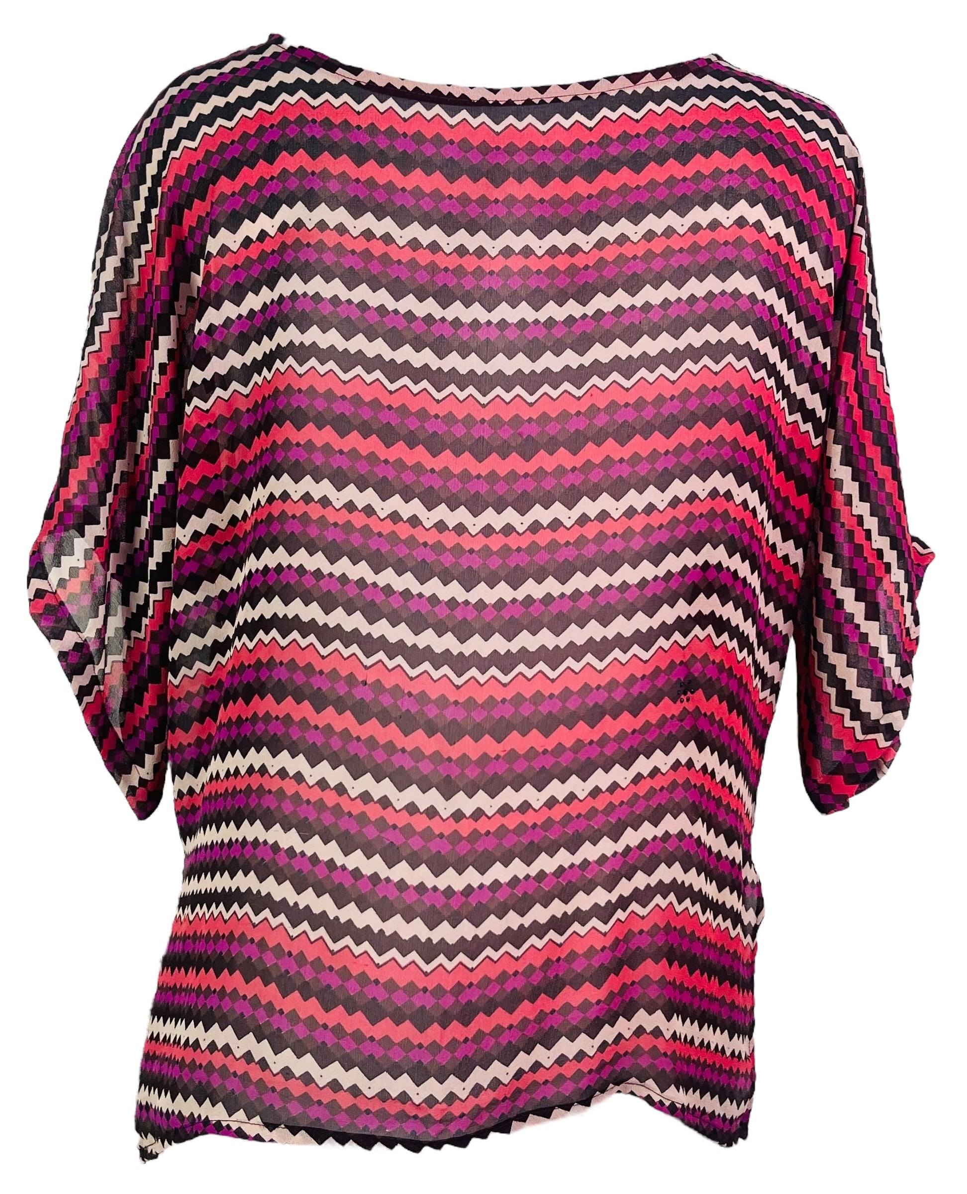 PRG6845 Sheer Wabi Sabi Pure Silk Side Slit Top