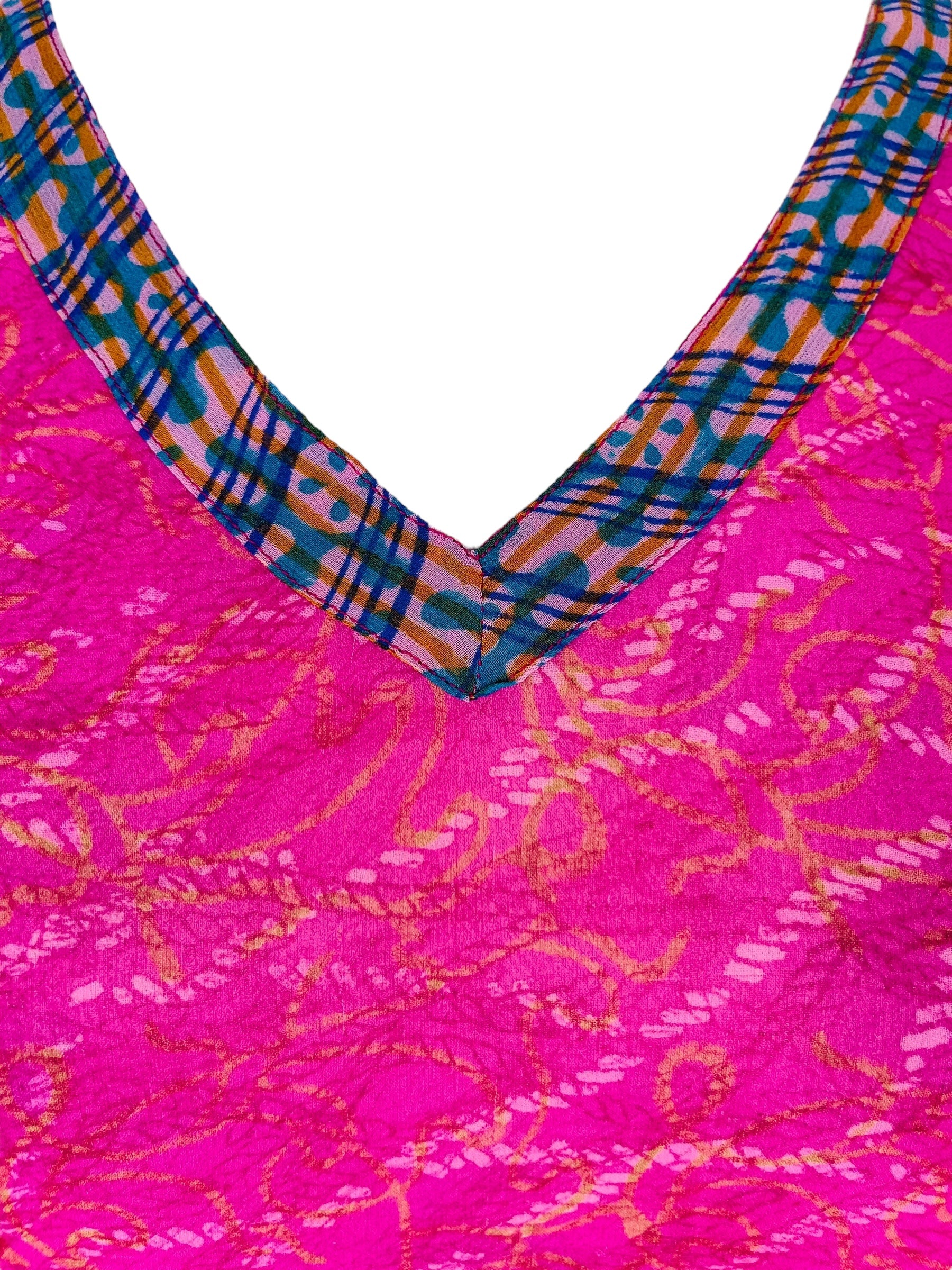 PRG7475 Sheer Avatar Pure Silk Short Kaftan Tunic with Slits