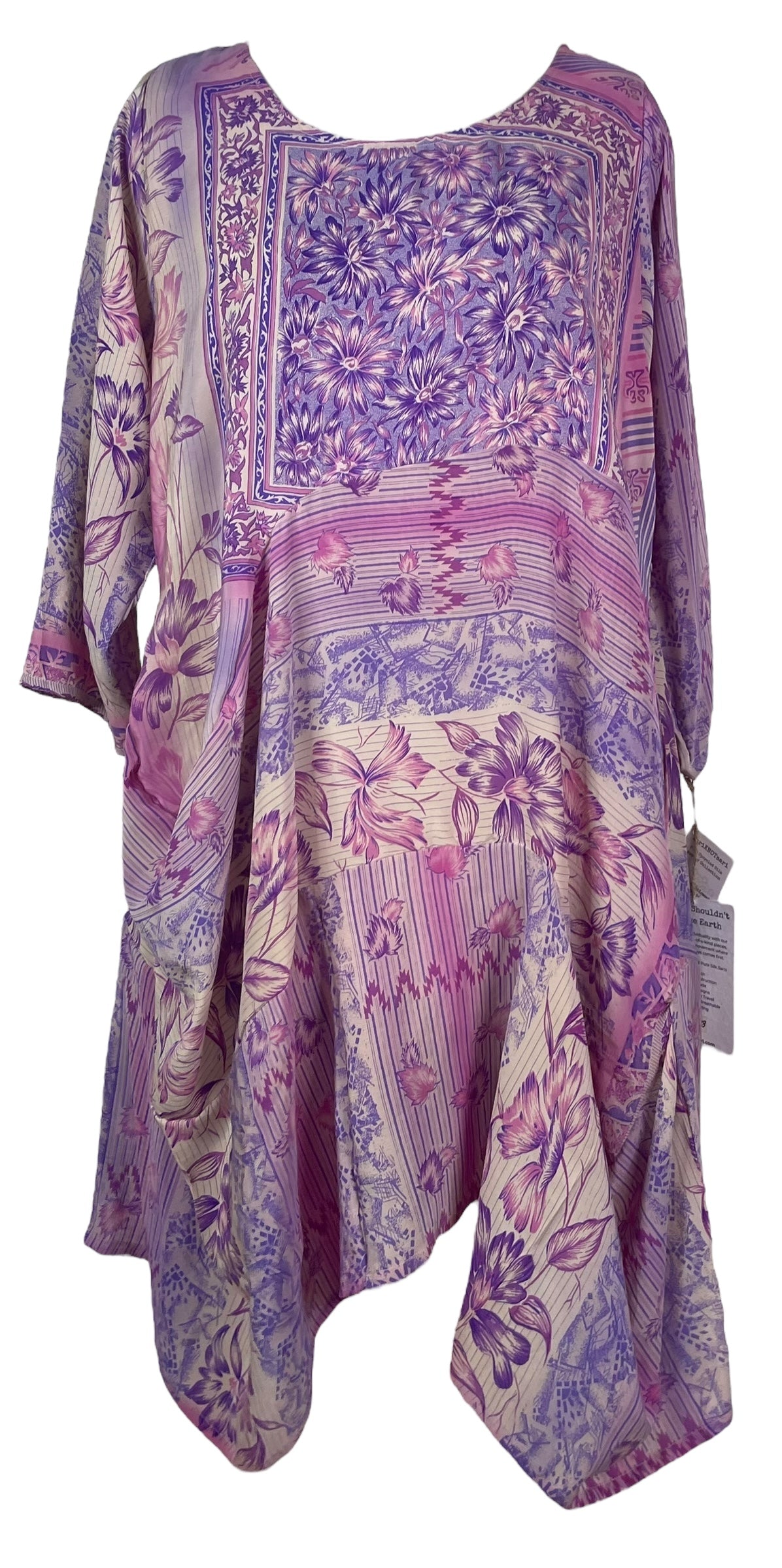 PRC7898 Avatar Pure Silk Sculptural Long Tunic Dress