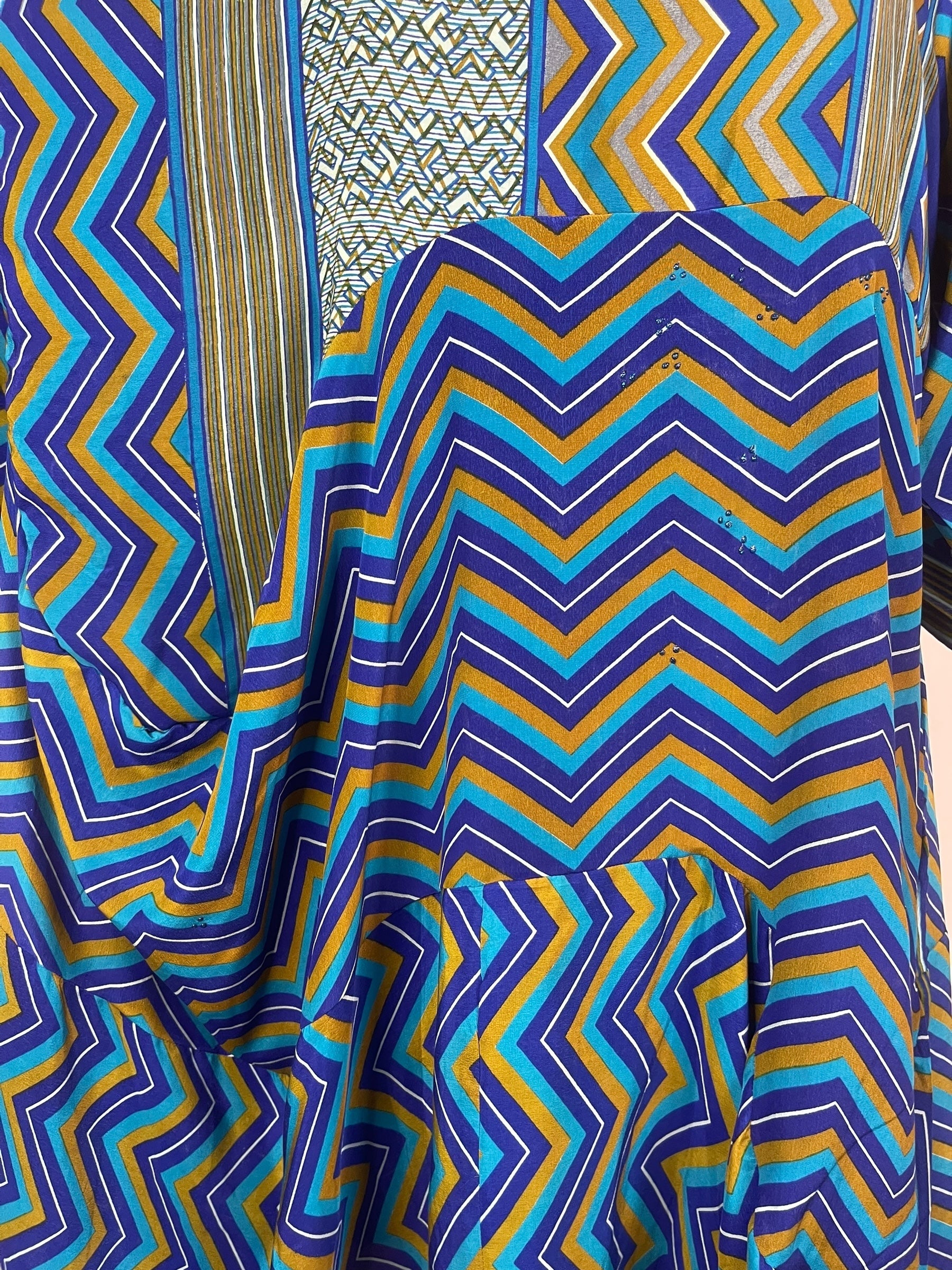 PRC7972 Wabi Sabi Sculptural Silk Long Tunic Dress