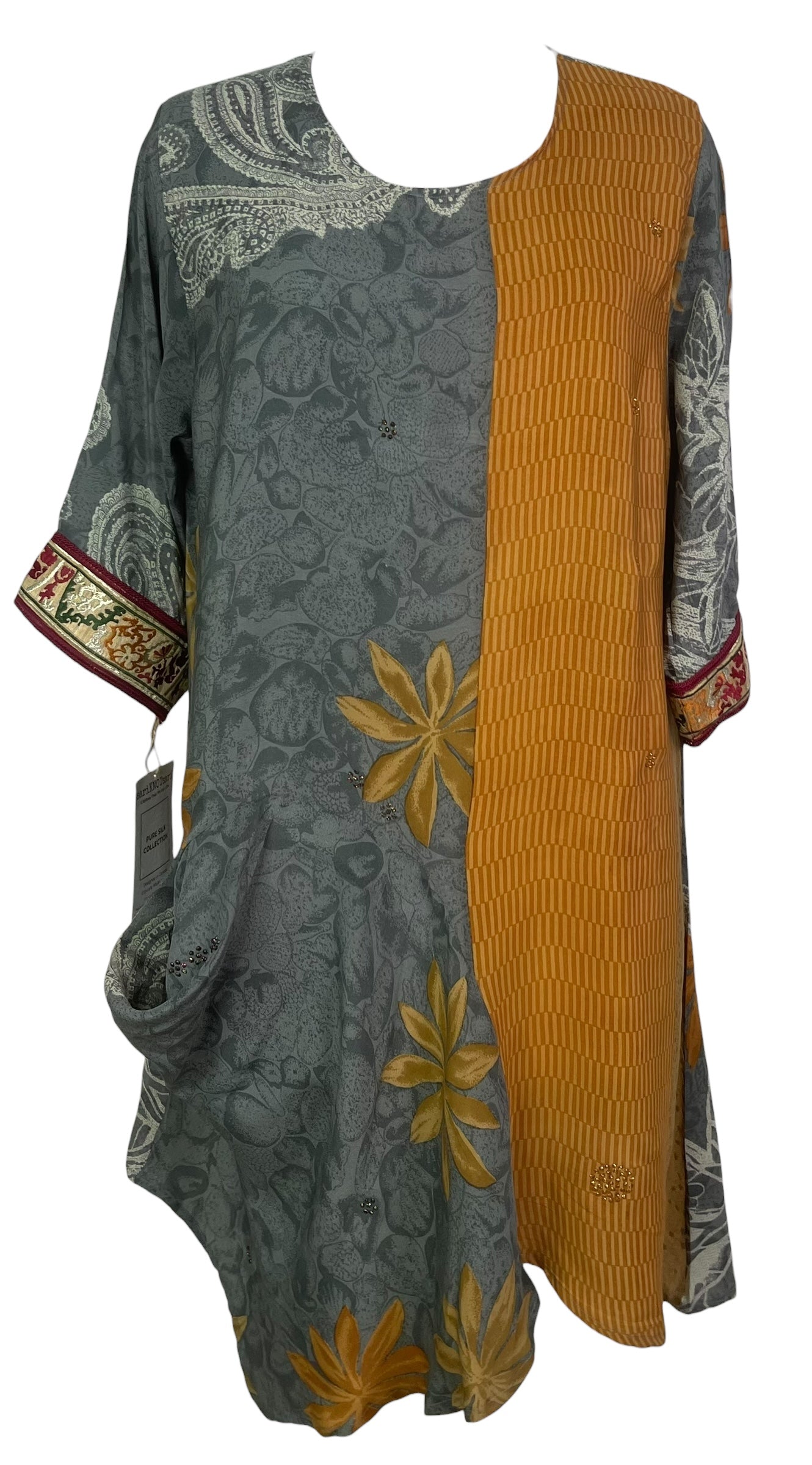 PREVIEW PRC8464 Avatar Pure Silk Self Pocket Tunic Dress