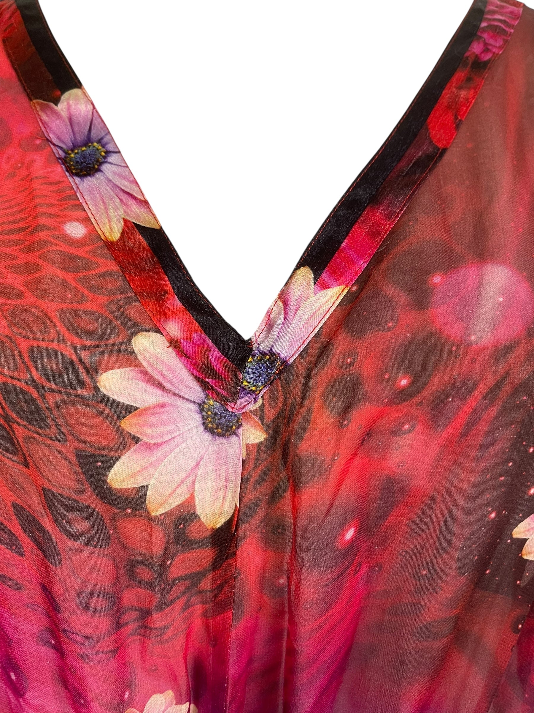 PRG8863 Sheer Wabi Sabi Pure Silk Maxi Kaftan