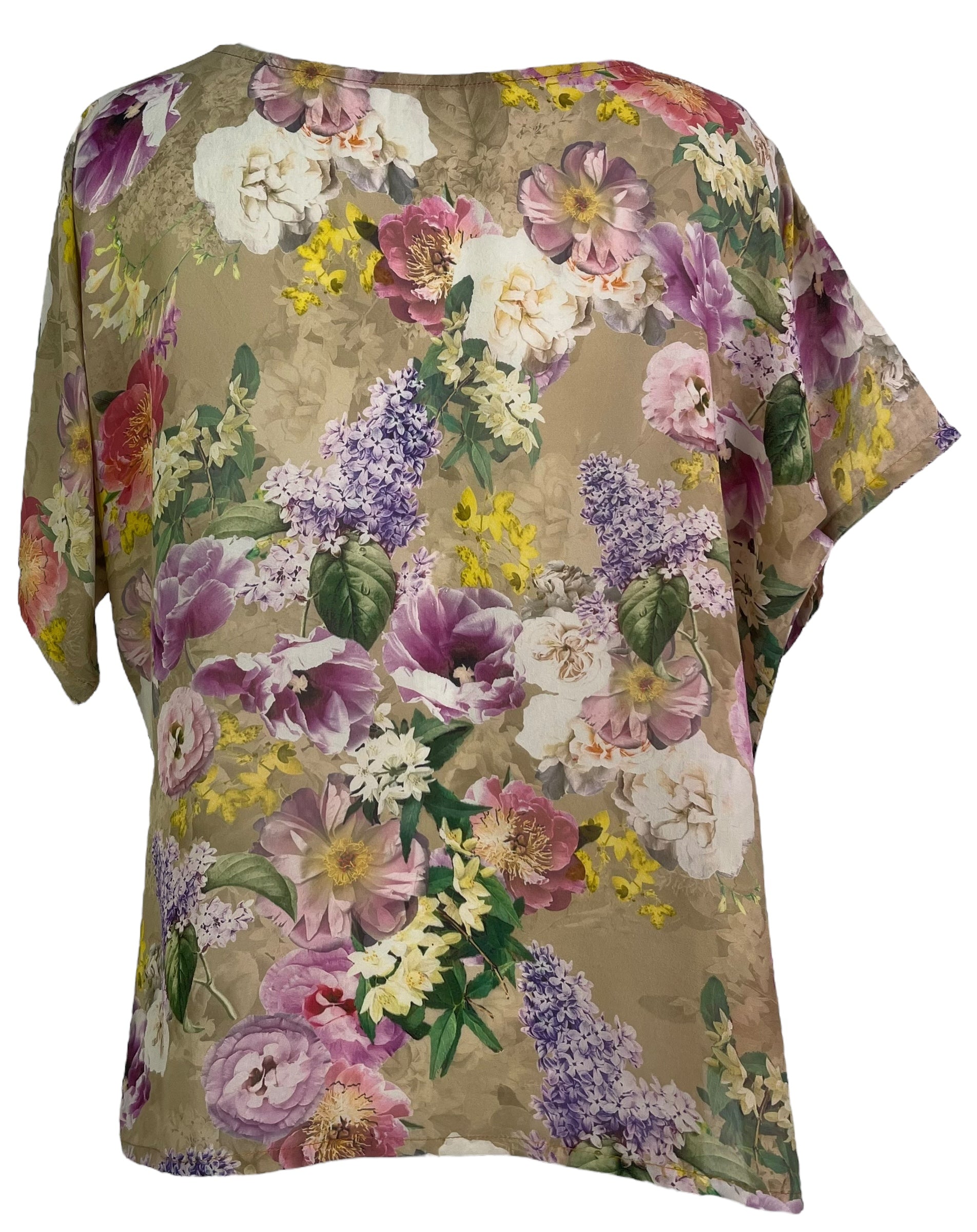 PRG8139 Sheer Avatar Pure Silk Side Slit Top