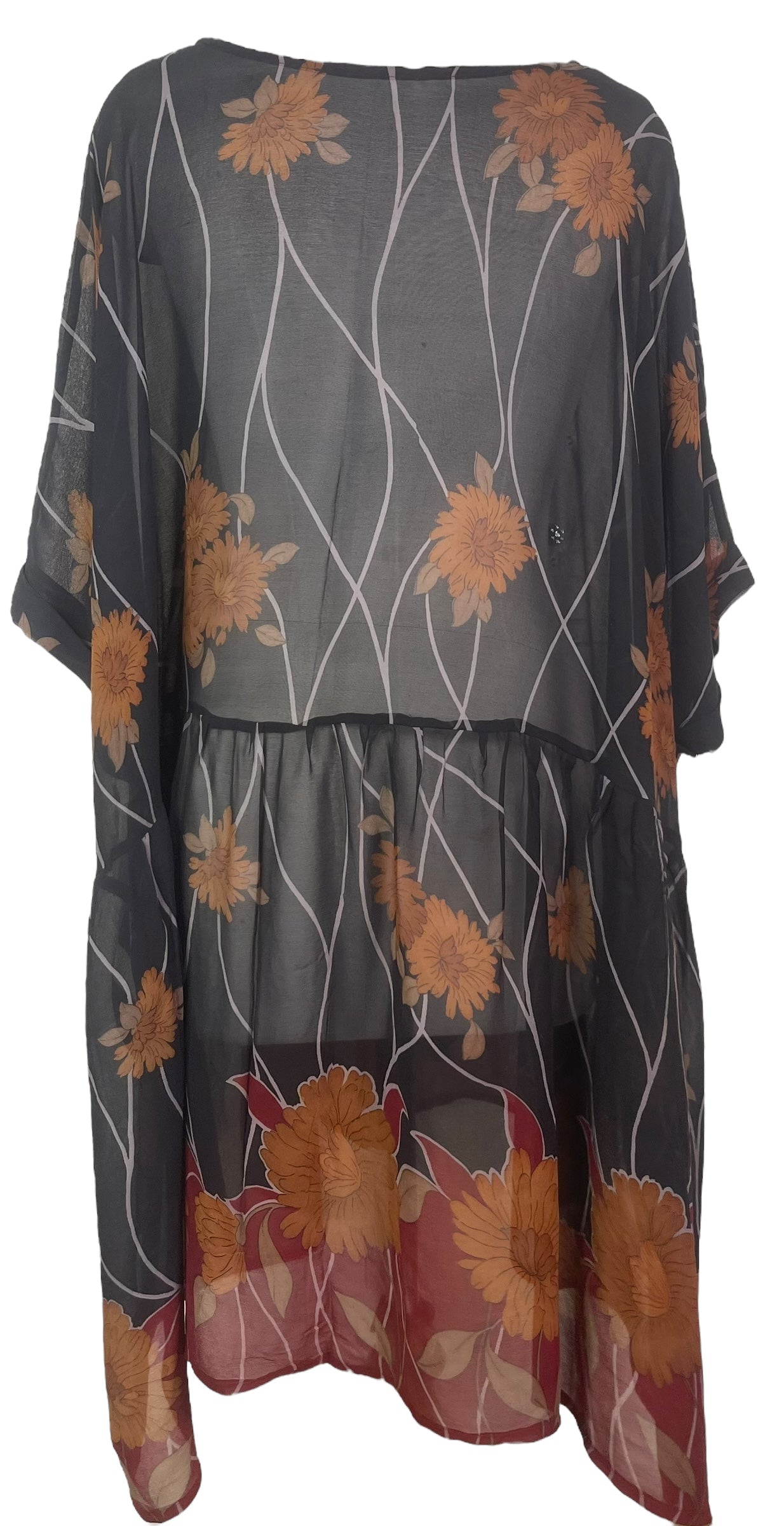 PRG8170 Sheer Wabi Sabi Pure Silk Boxy Babydoll Dress