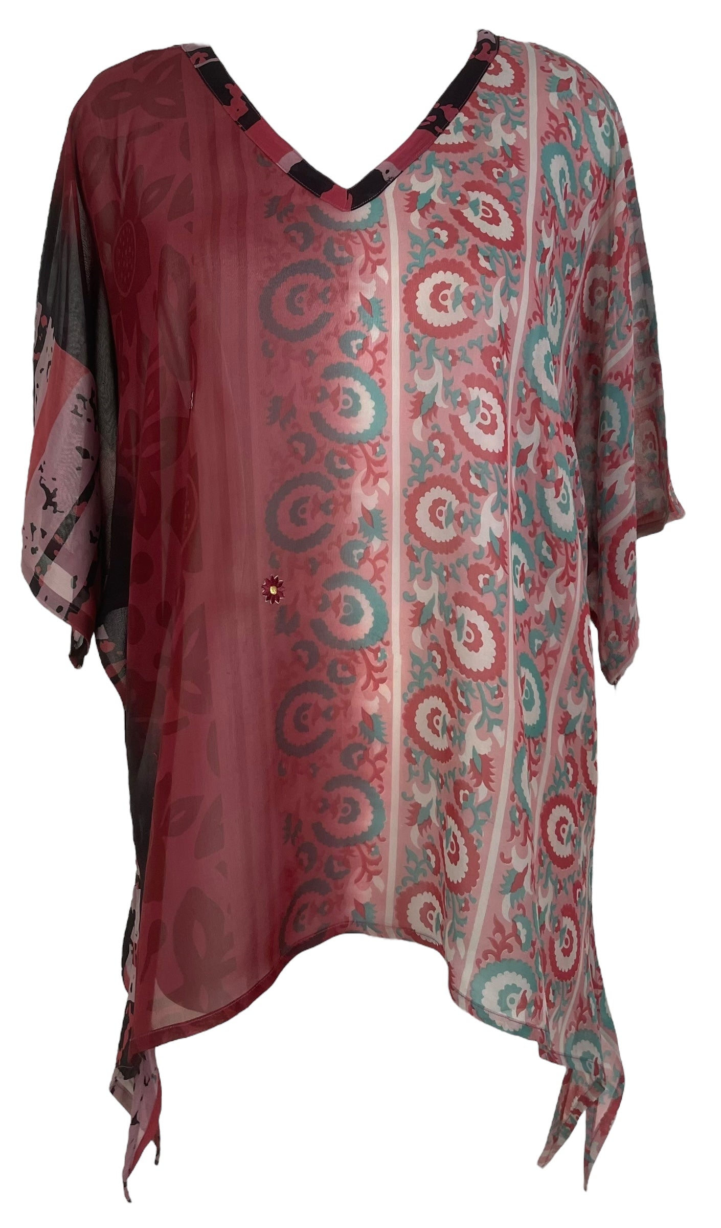 PREVIEW PRG8057 Wabi Sabi Pure Silk Long Tunic with Side Ties by DECEMBER2025 – Handmade ethical Side Tie Tunic from sariKNOTsari using upcycled silk. Designed in Canada for travel and slow fashion, loved from Toronto to LA to Sydney.
