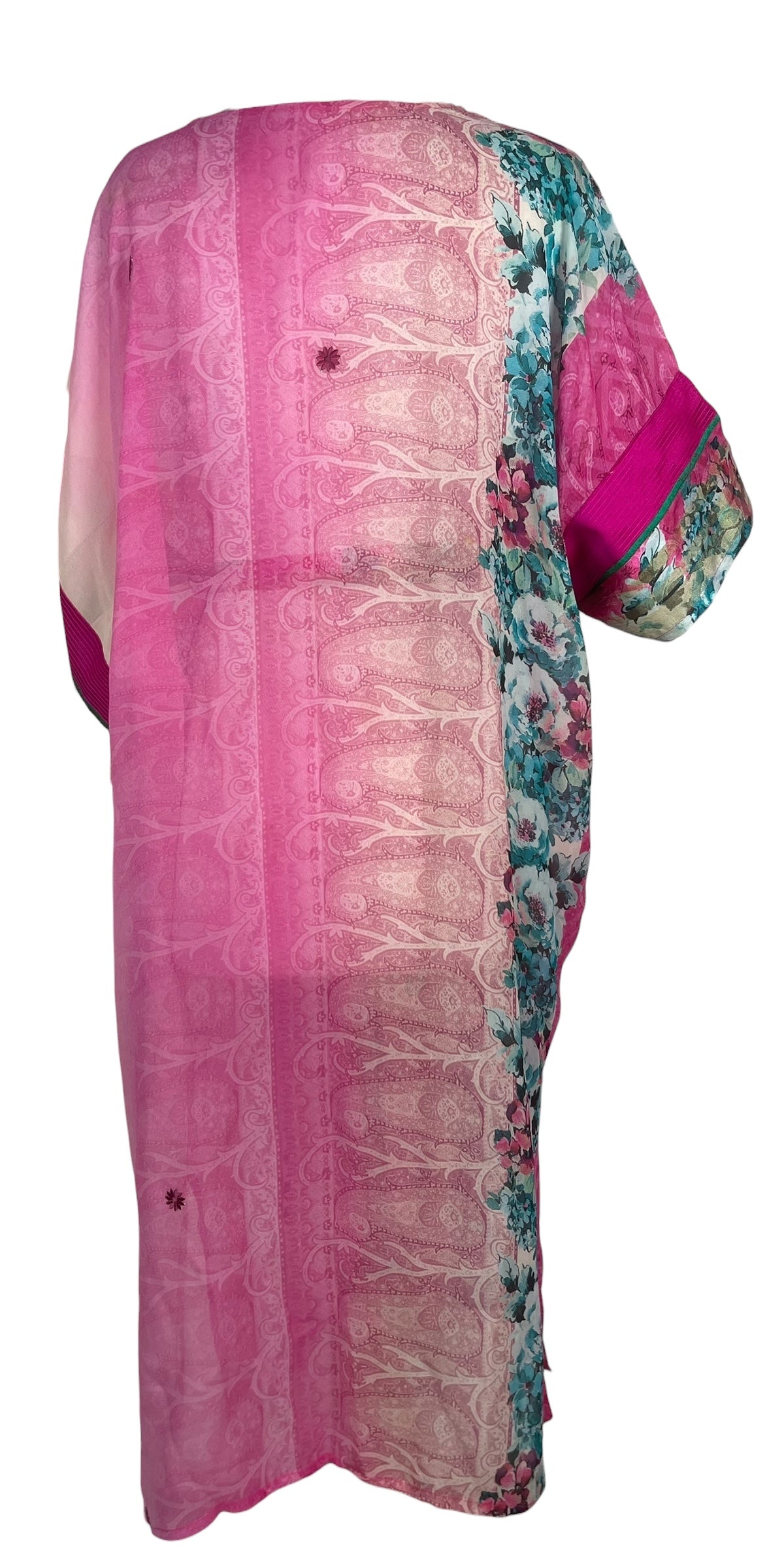 PRG8569 Sheer  Wabi Sabi Pure Silk Kimono Sleeved Duster with Belt