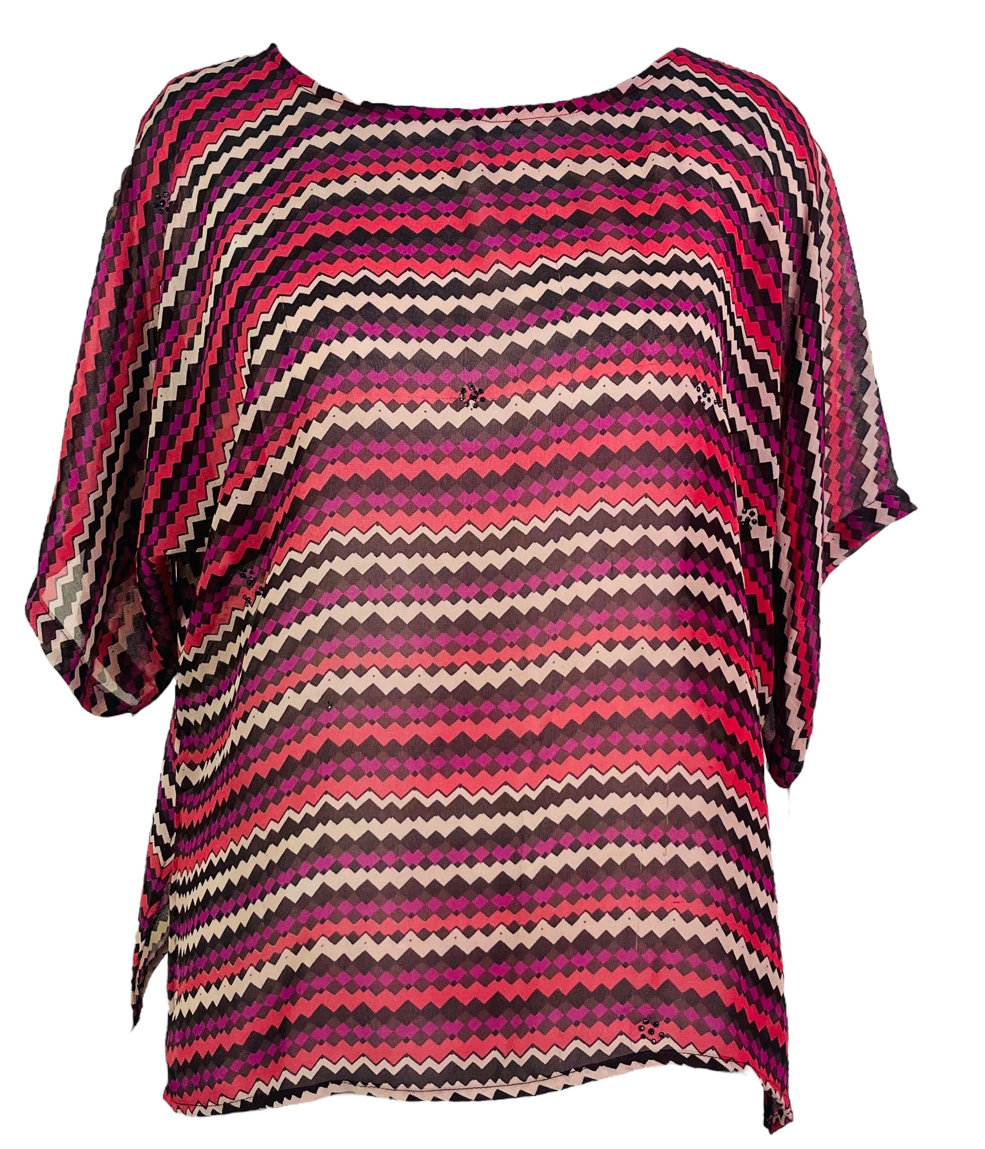 PRG6845 Sheer Wabi Sabi Pure Silk Side Slit Top