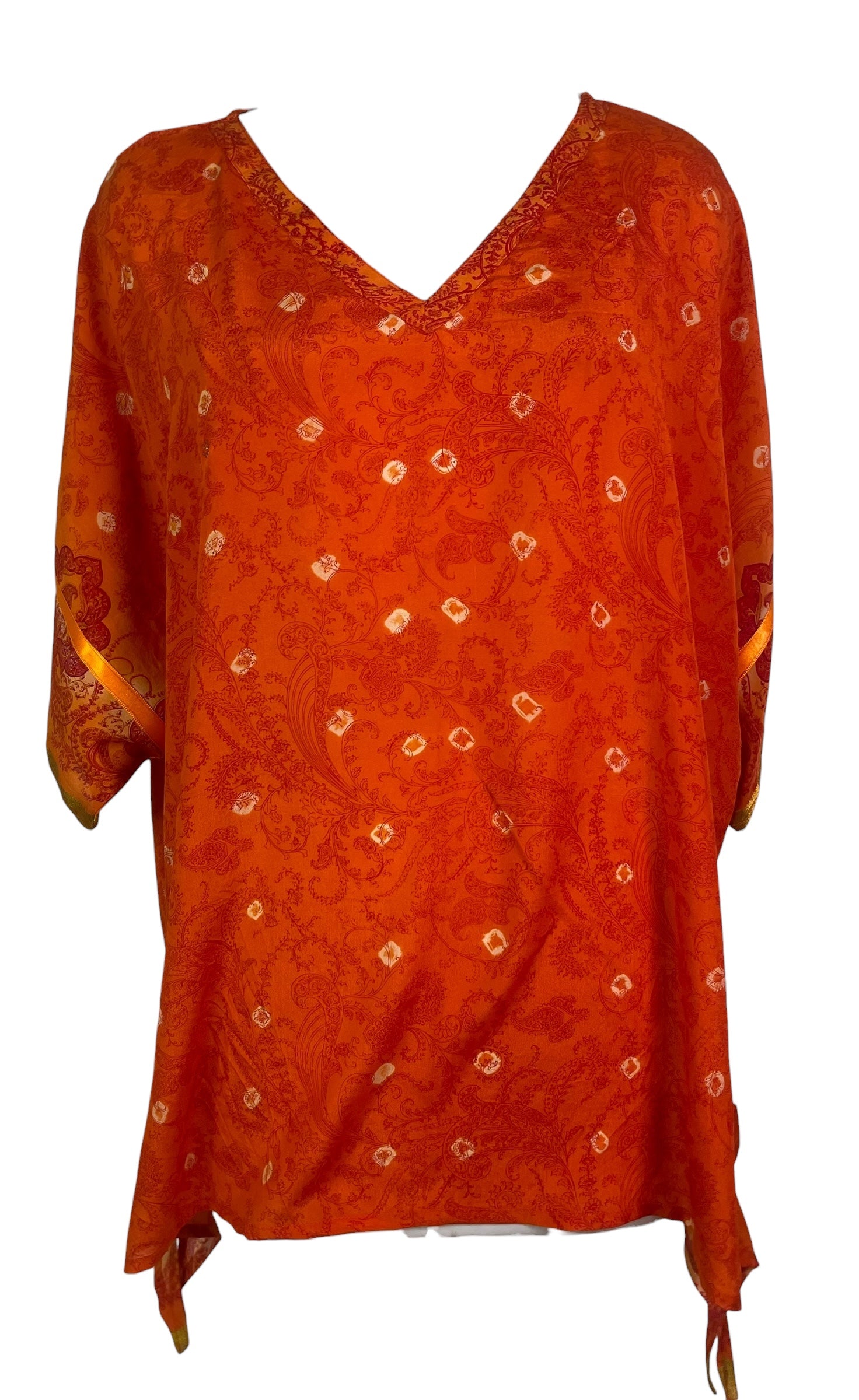 PRC8499 Avatar Pure Silk Long Tunic with Side Ties
