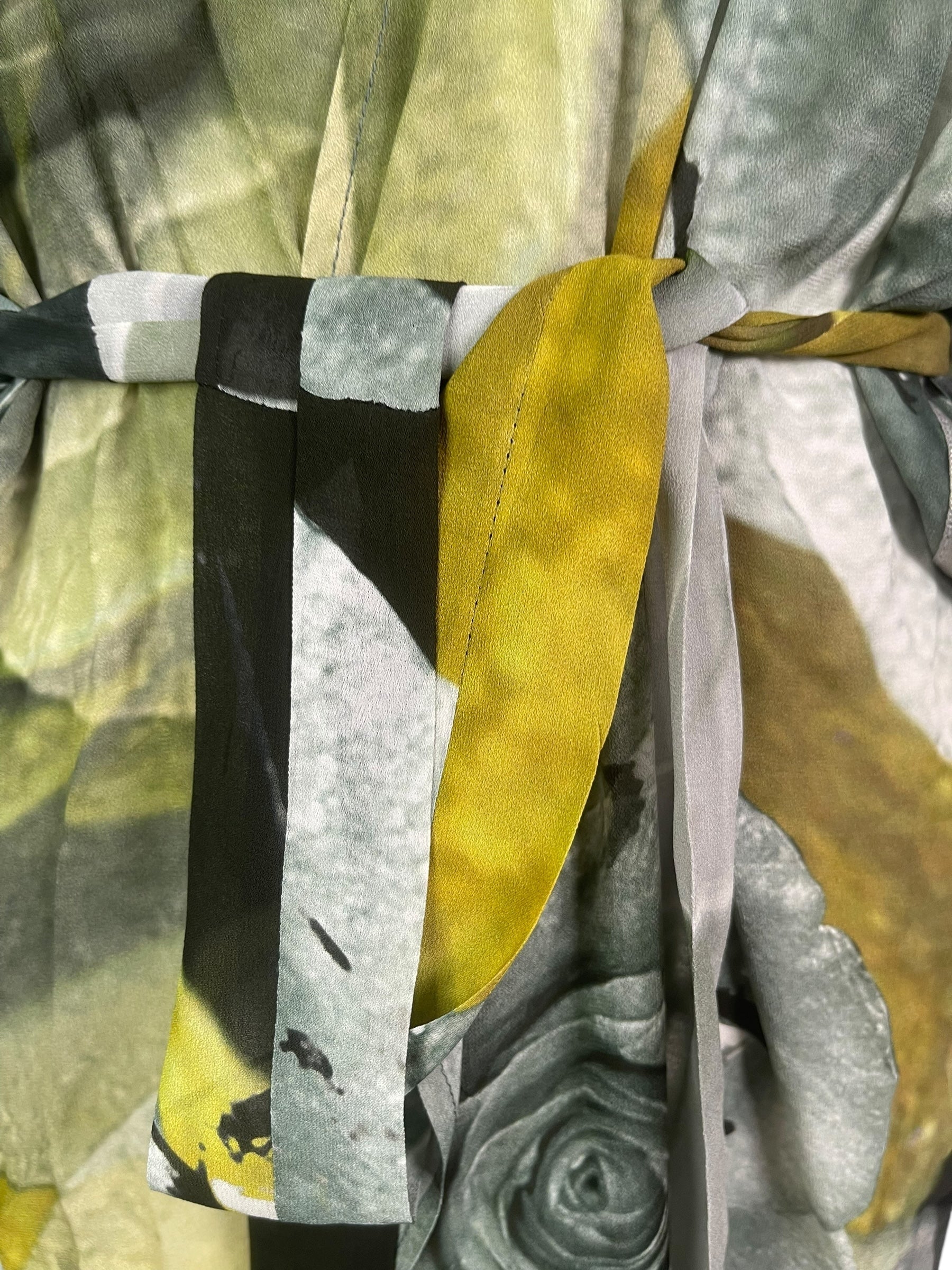 PRG8620 Sheer Avatar Pure Silk Kimono-Sleeved Jacket with Belt