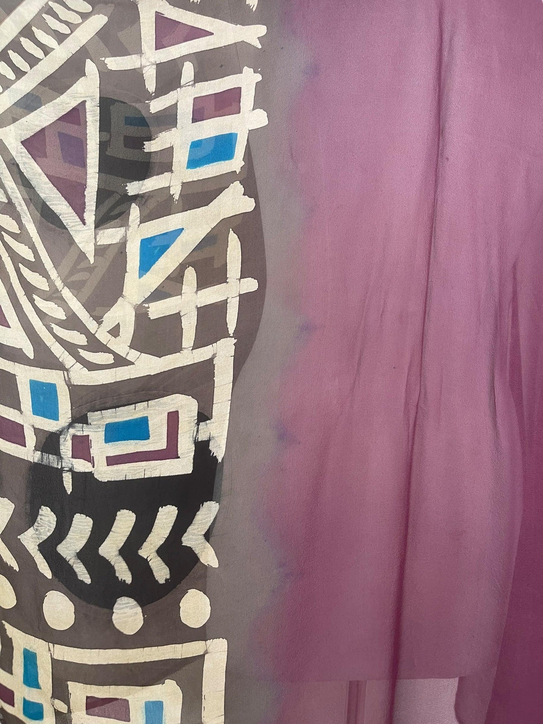 PRG7705 Sheer Wabi Sabi Pure Silk Short Kaftan Tunic With Slits