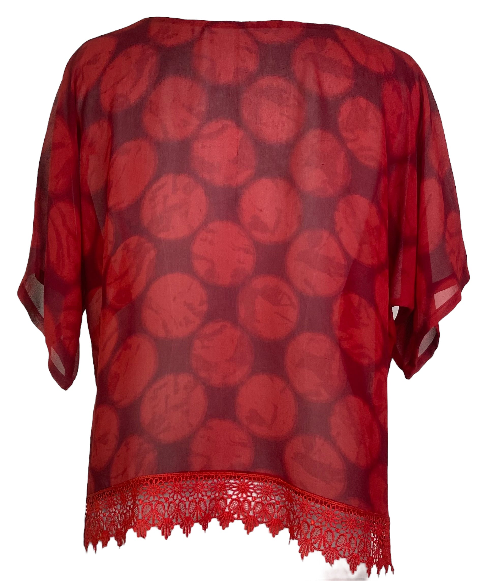 PRG7585 Sheer Avatar Pure Silk Side Slit Top