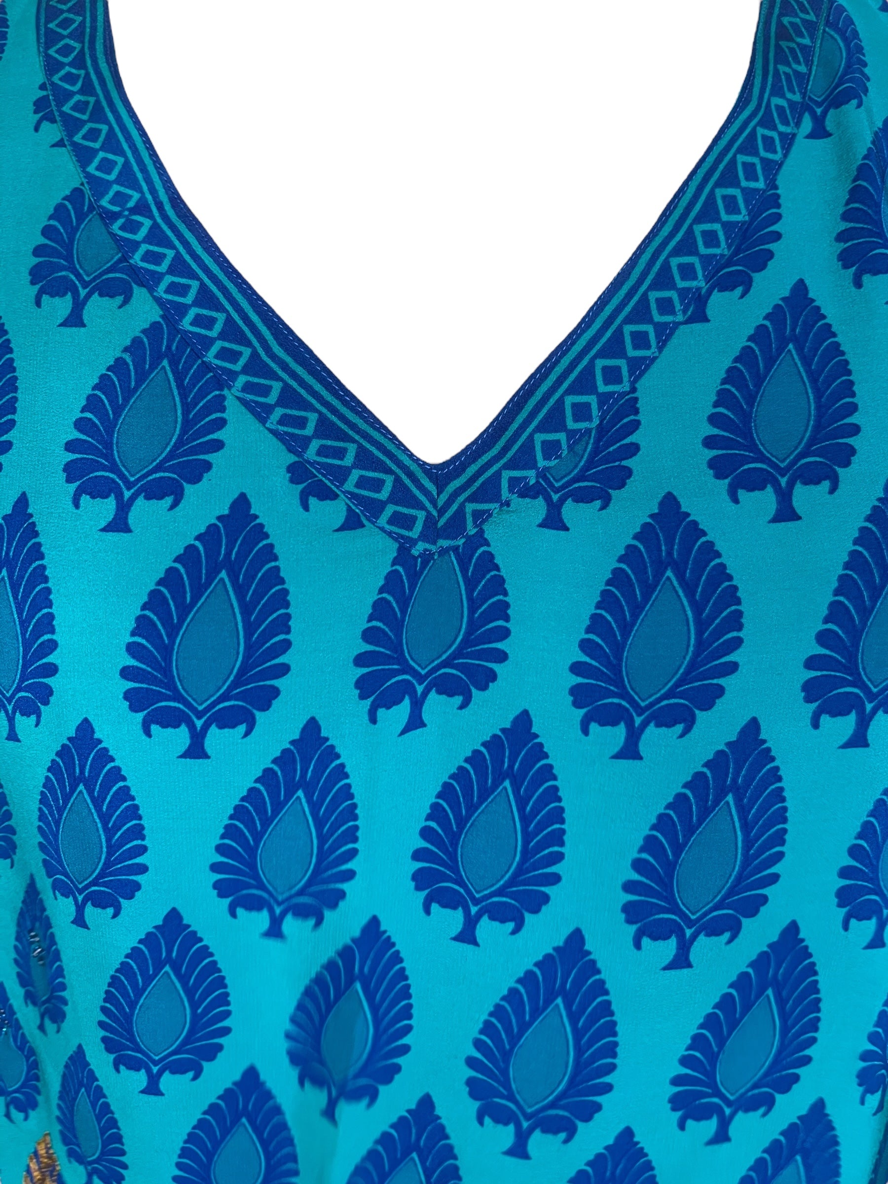 PRC8010 Avatar Pure Silk Short Kaftan Tunic with Slits