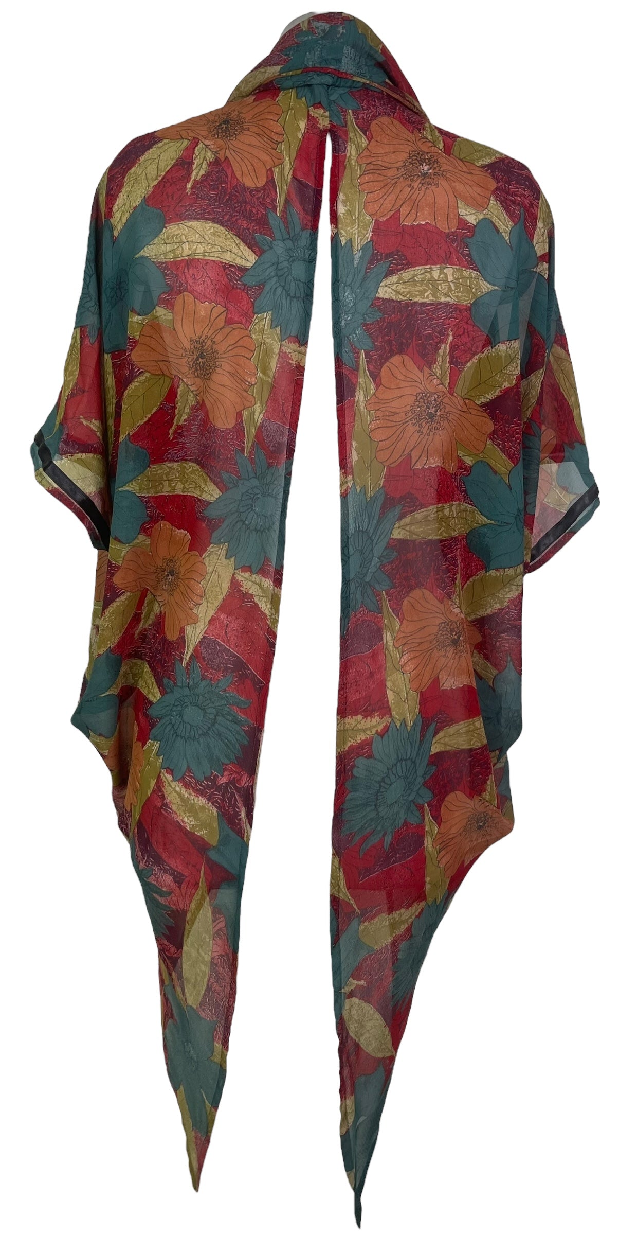 PRG8120 Sheer  Avatar Pure Silk Cardigan by DECEMBER2025 – Handmade ethical Cardigan from sariKNOTsari using upcycled silk. Designed in Canada for travel and slow fashion, loved from Toronto to LA to Sydney.