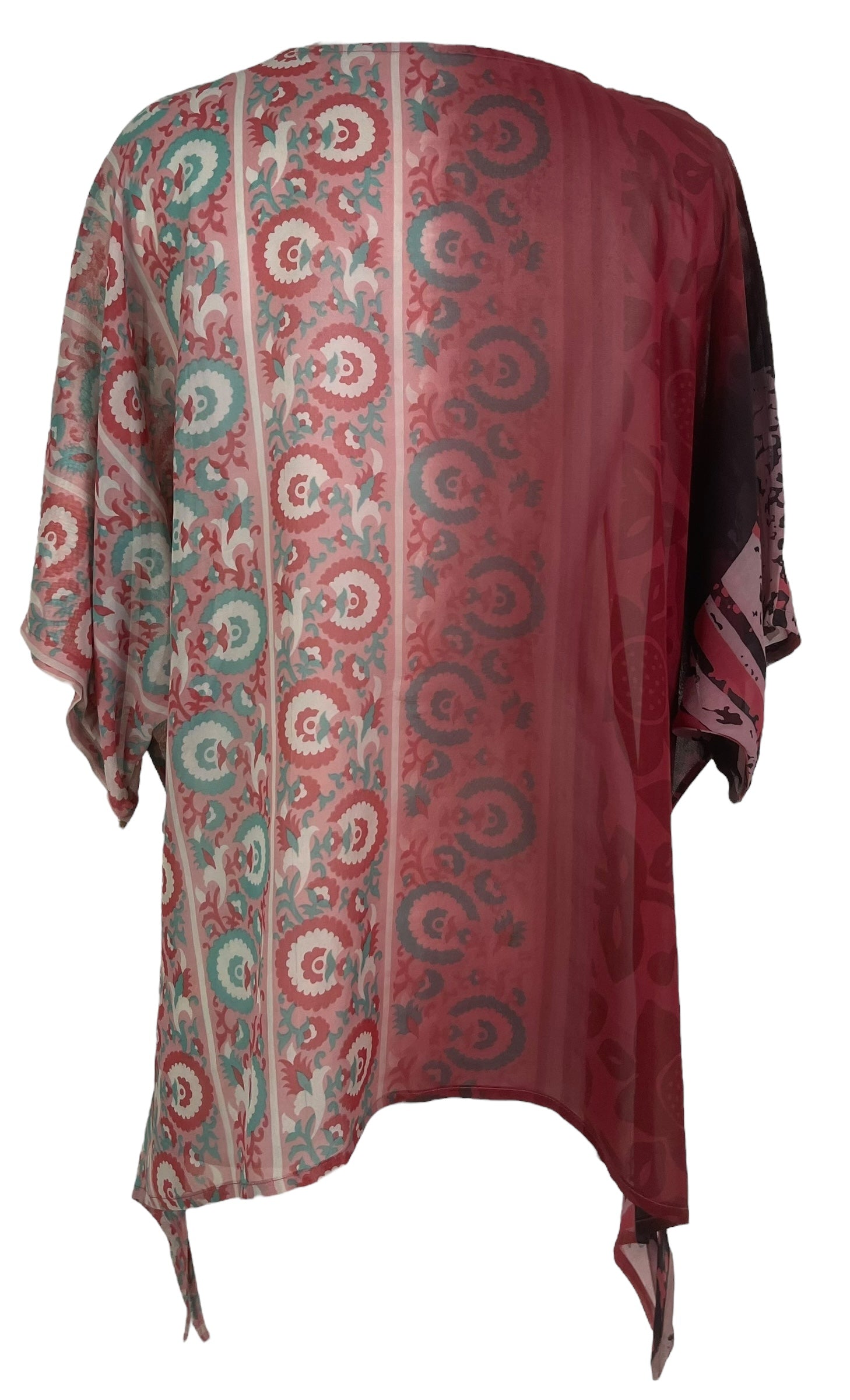 PREVIEW PRG8057 Wabi Sabi Pure Silk Long Tunic with Side Ties by DECEMBER2025 – Handmade ethical Side Tie Tunic from sariKNOTsari using upcycled silk. Designed in Canada for travel and slow fashion, loved from Toronto to LA to Sydney.