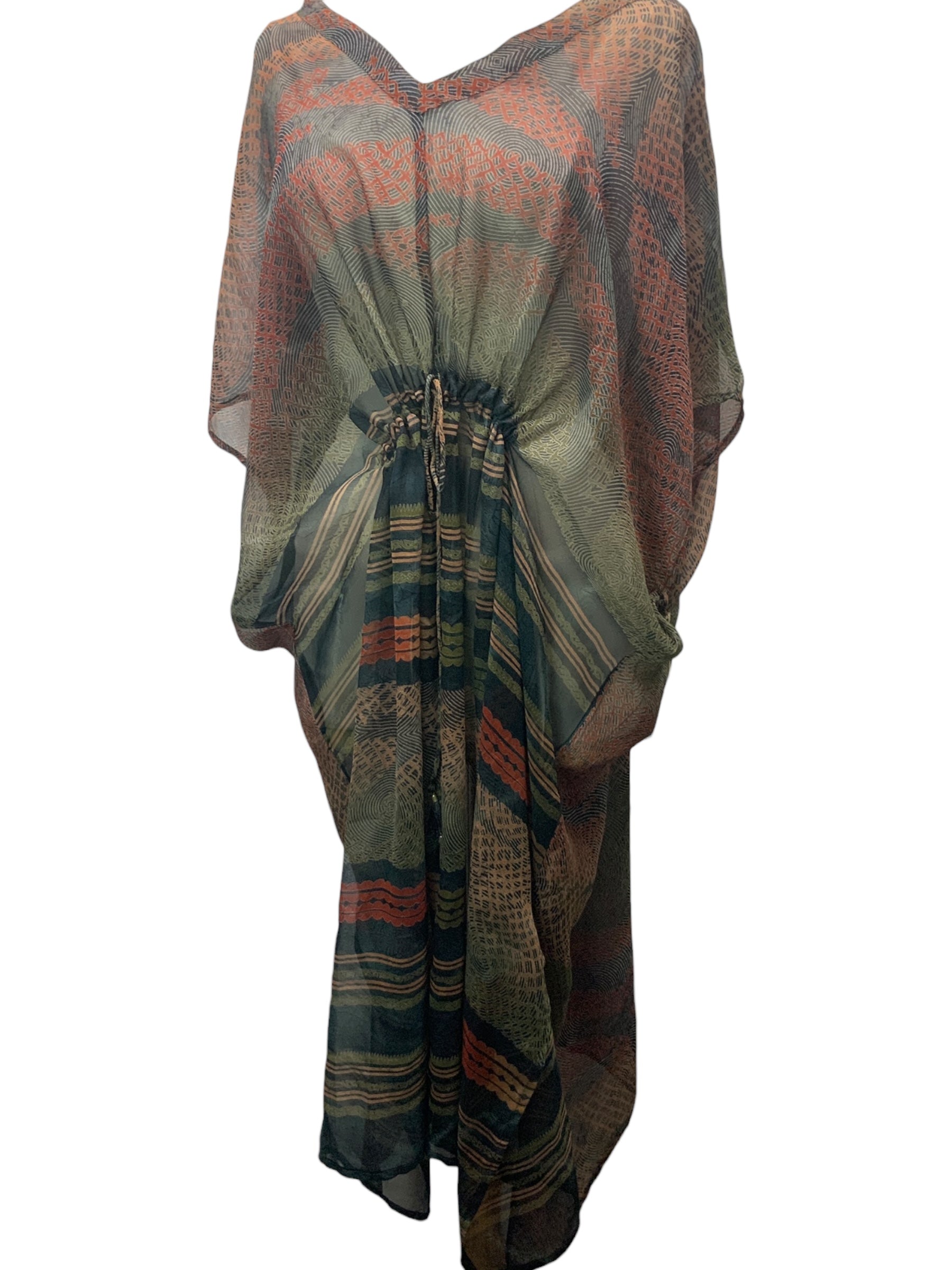 PRG3936 Sheer Avatar Pure Silk Maxi Kaftan