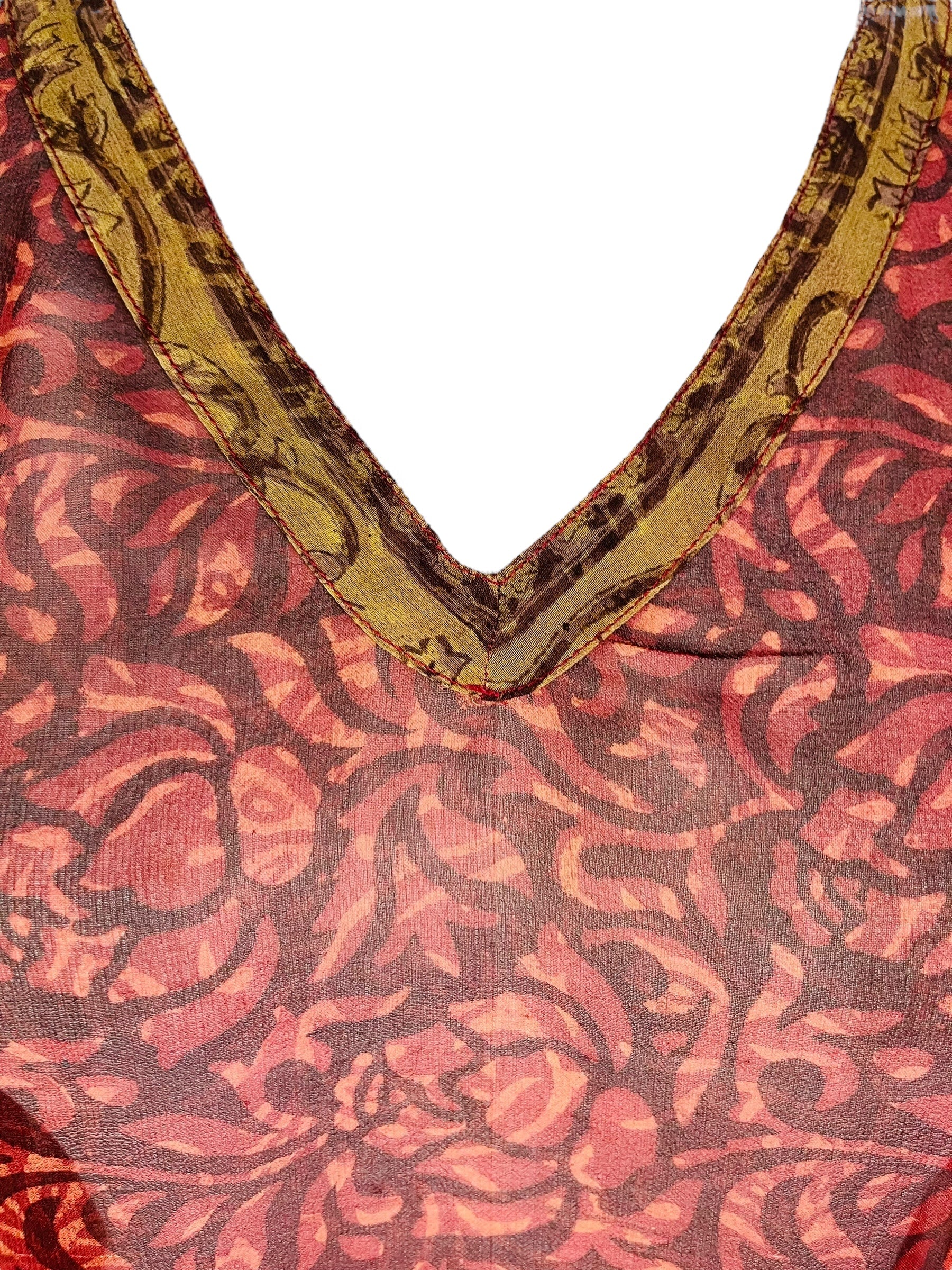 PRG7480 Sheer Avatar Pure Silk Short Kaftan Tunic without Slits