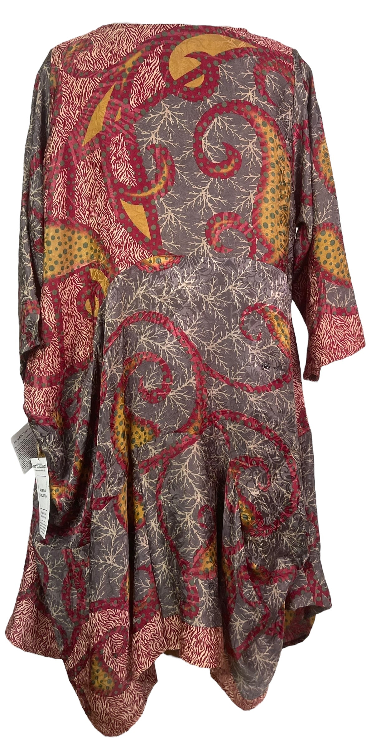 PRC7974 Avatar Pure Silk Sculptural Long Tunic Dress