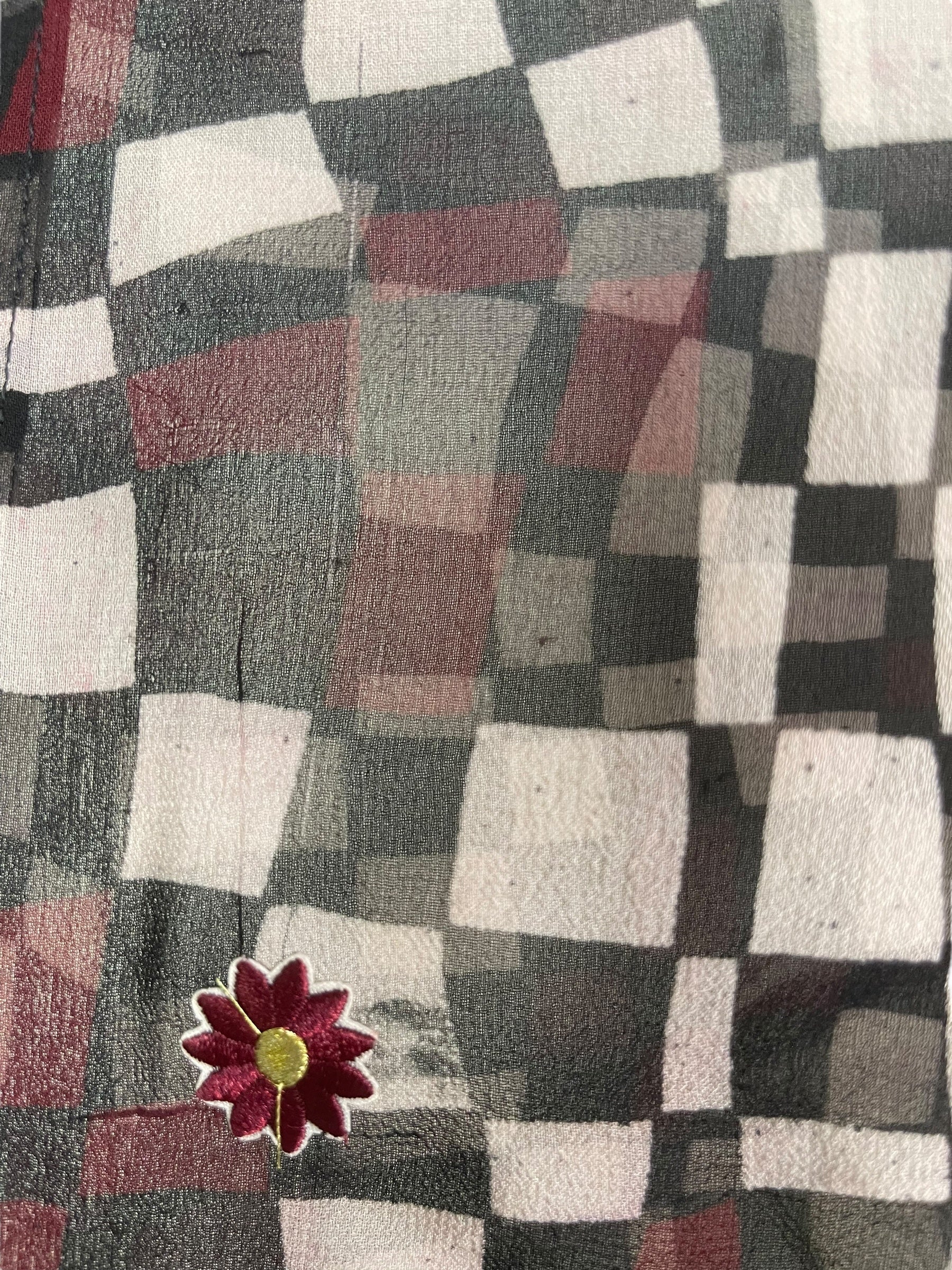 PRG7562 Sheer Wabi Sabi Pure Silk Side Slit Top by DECEMBER2025 – Handmade ethical Side Slit Top from sariKNOTsari using upcycled silk. Designed in Canada for travel and slow fashion, loved from Toronto to LA to Sydney.