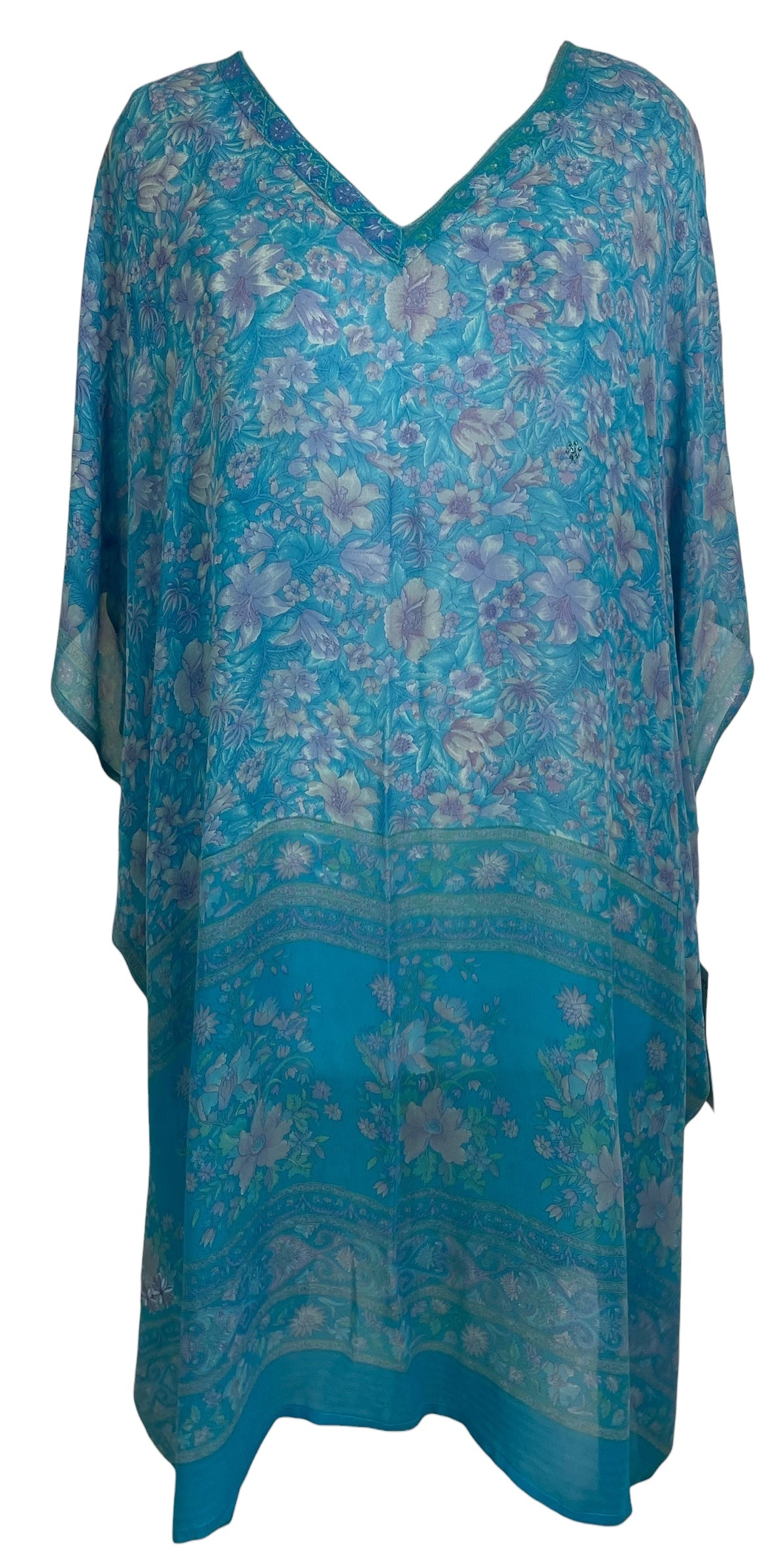 PRG8855 Sheer Avatar Pure Silk Midi Length Kaftan