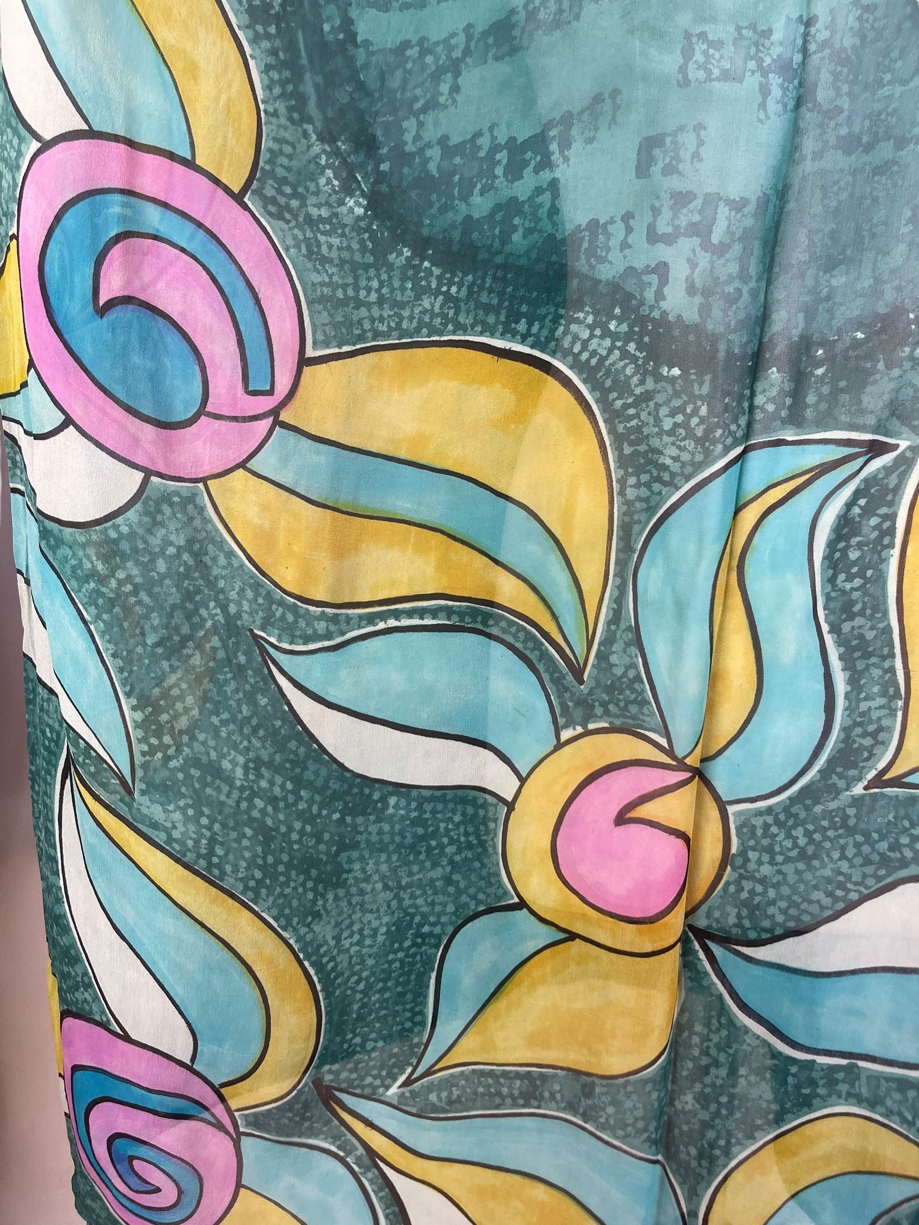 PRG7479 Sheer Wabi Sabi Pure Silk Midi Length Kaftan