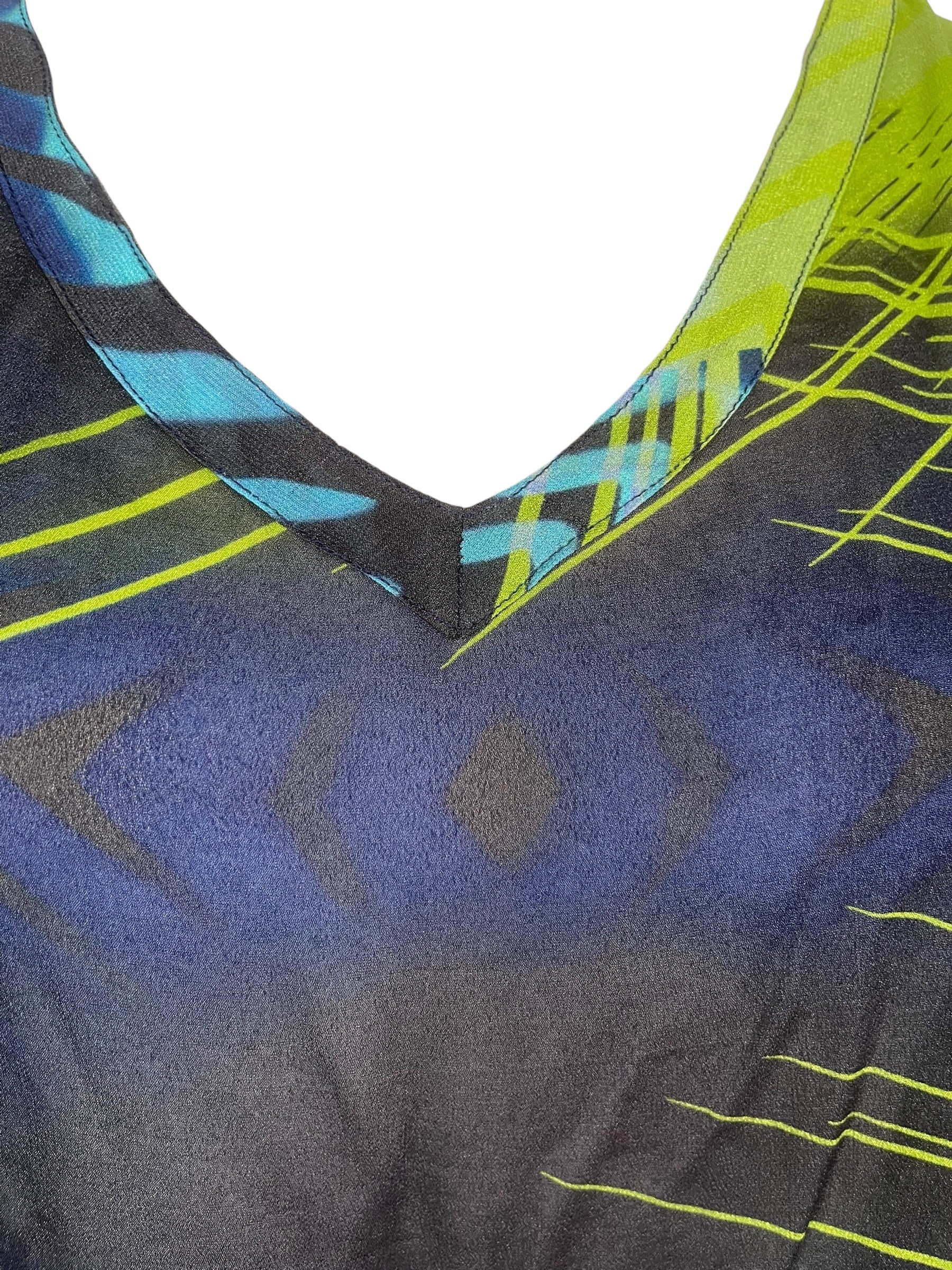 PRG8208 Avatar Pure Silk Short Kaftan Tunic with Slits