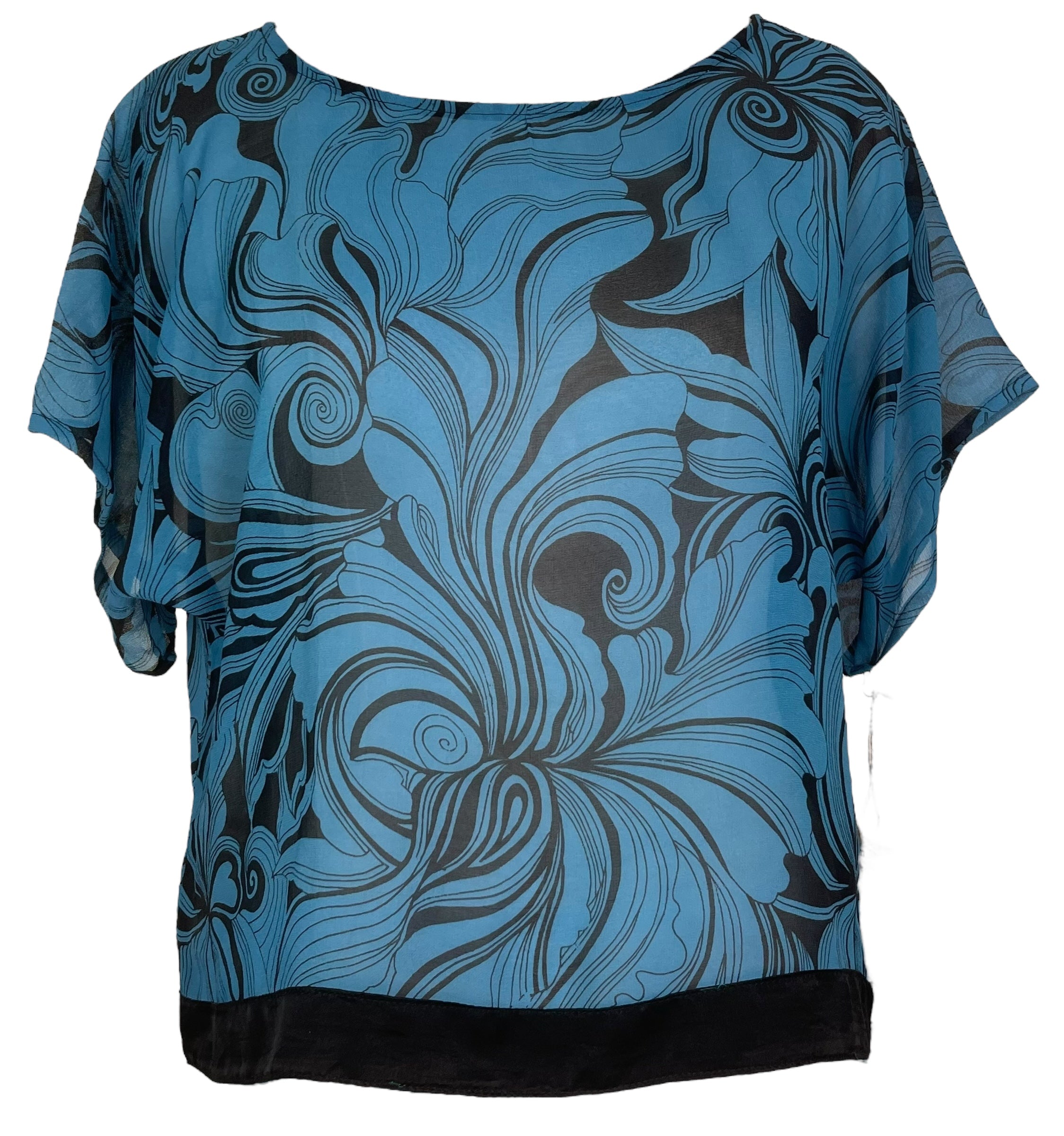 PRG7968 Sheer Avatar Pure Silk Boxy Top