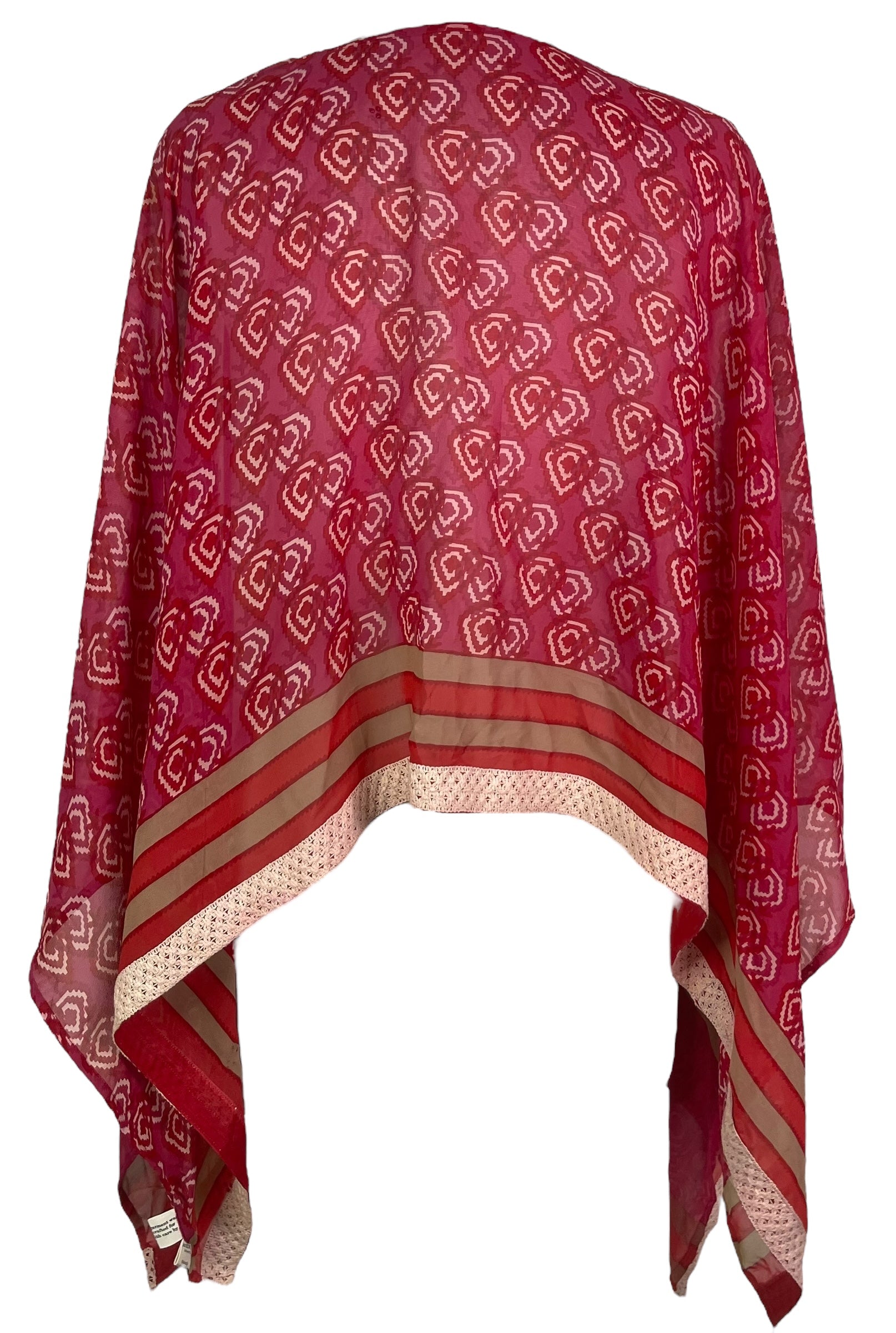 PREVIEW PRG7655 Sheer Pure Silk Wabi Sabi Capelet Poncho by DECEMBER2025 – Handmade ethical Poncho from sariKNOTsari using upcycled silk. Designed in Canada for travel and slow fashion, loved from Toronto to LA to Sydney.