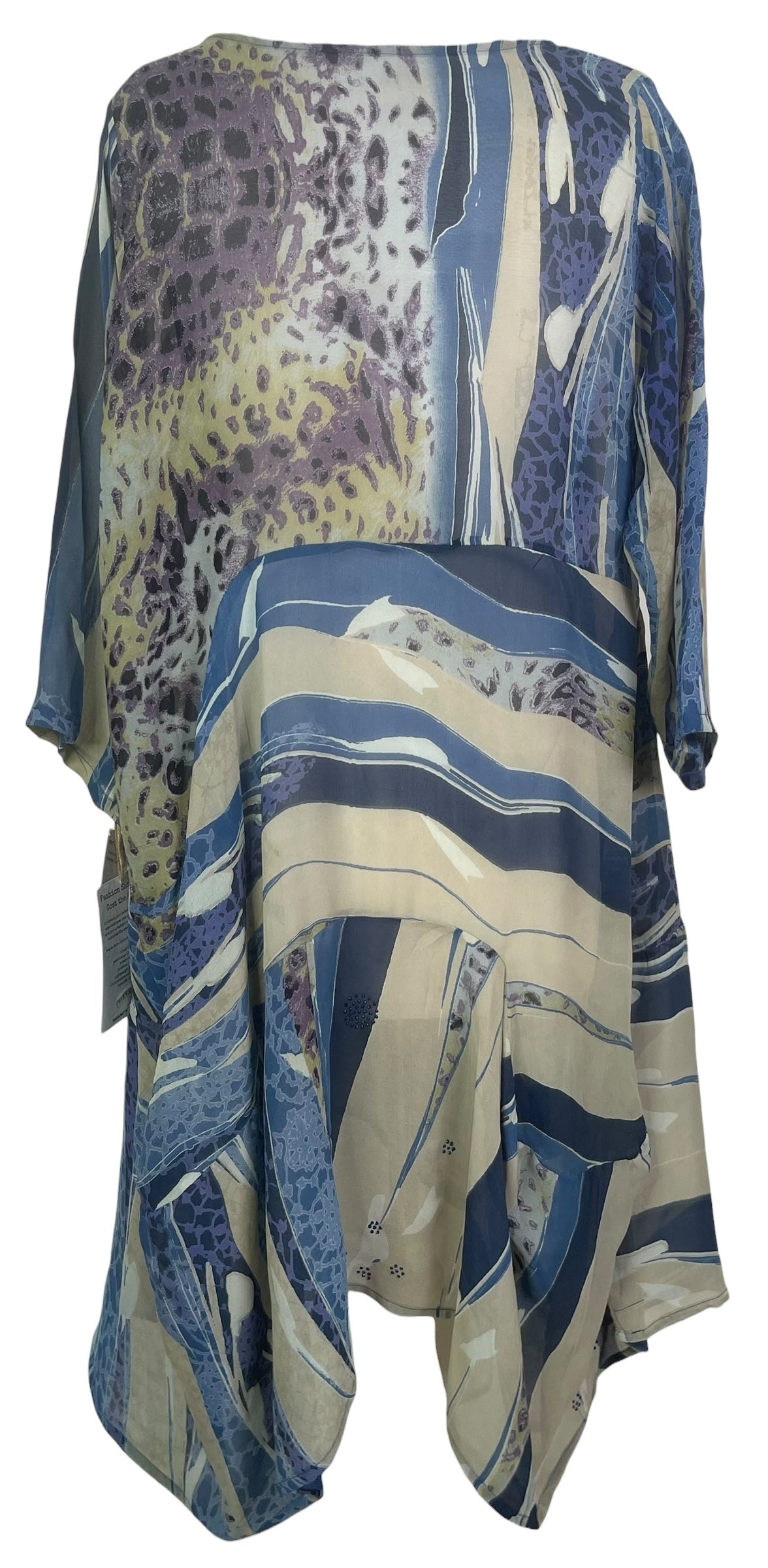PREVIEW PRG8436 Sheer Wabi Sabi Pure Silk Sculptural Long Tunic Dress