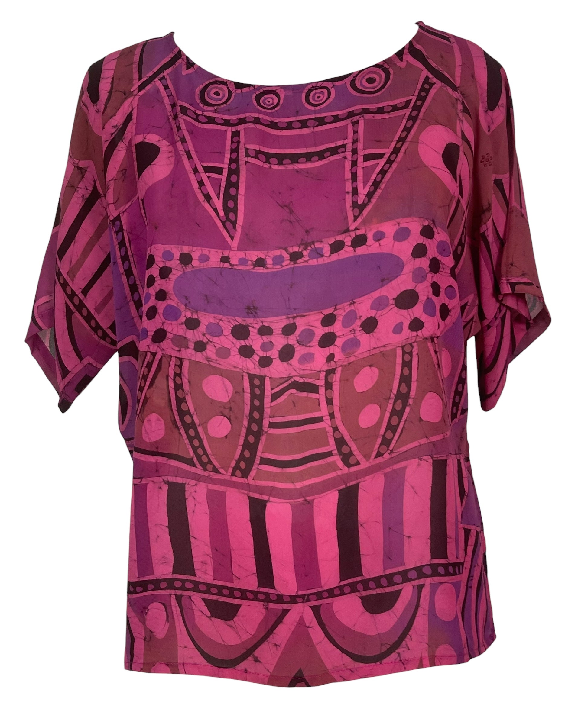 PREVIEW PRG8427 Sheer Avatar Pure Silk Side Slit Top by FEBRUARY2026 – Handmade ethical Side Slit Top from sariKNOTsari using upcycled silk. Designed in Canada for travel and slow fashion, loved from Toronto to LA to Sydney.