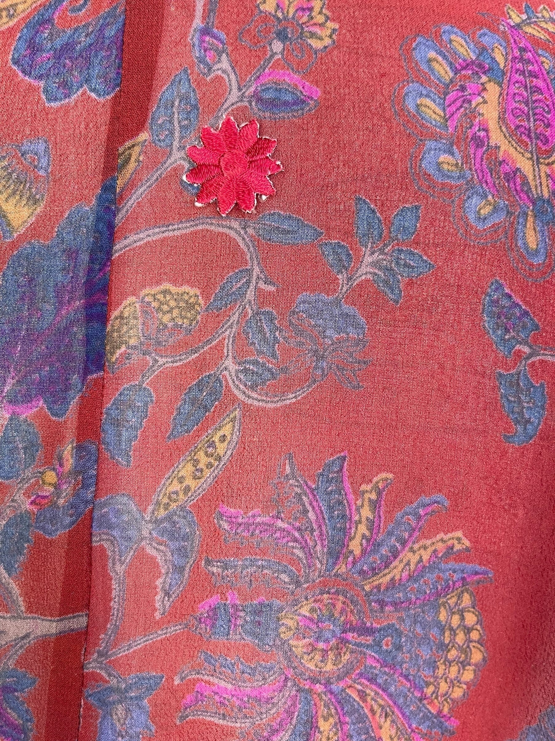 PRG7085 Sheer Avatar Pure Silk Waterfall Top