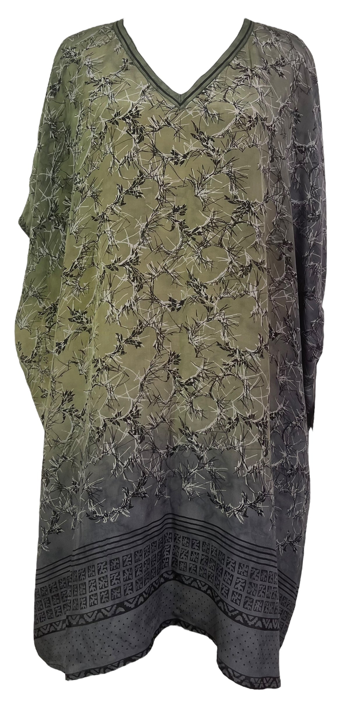 PRC7722 Avatar Pure Silk Midi Length Kaftan