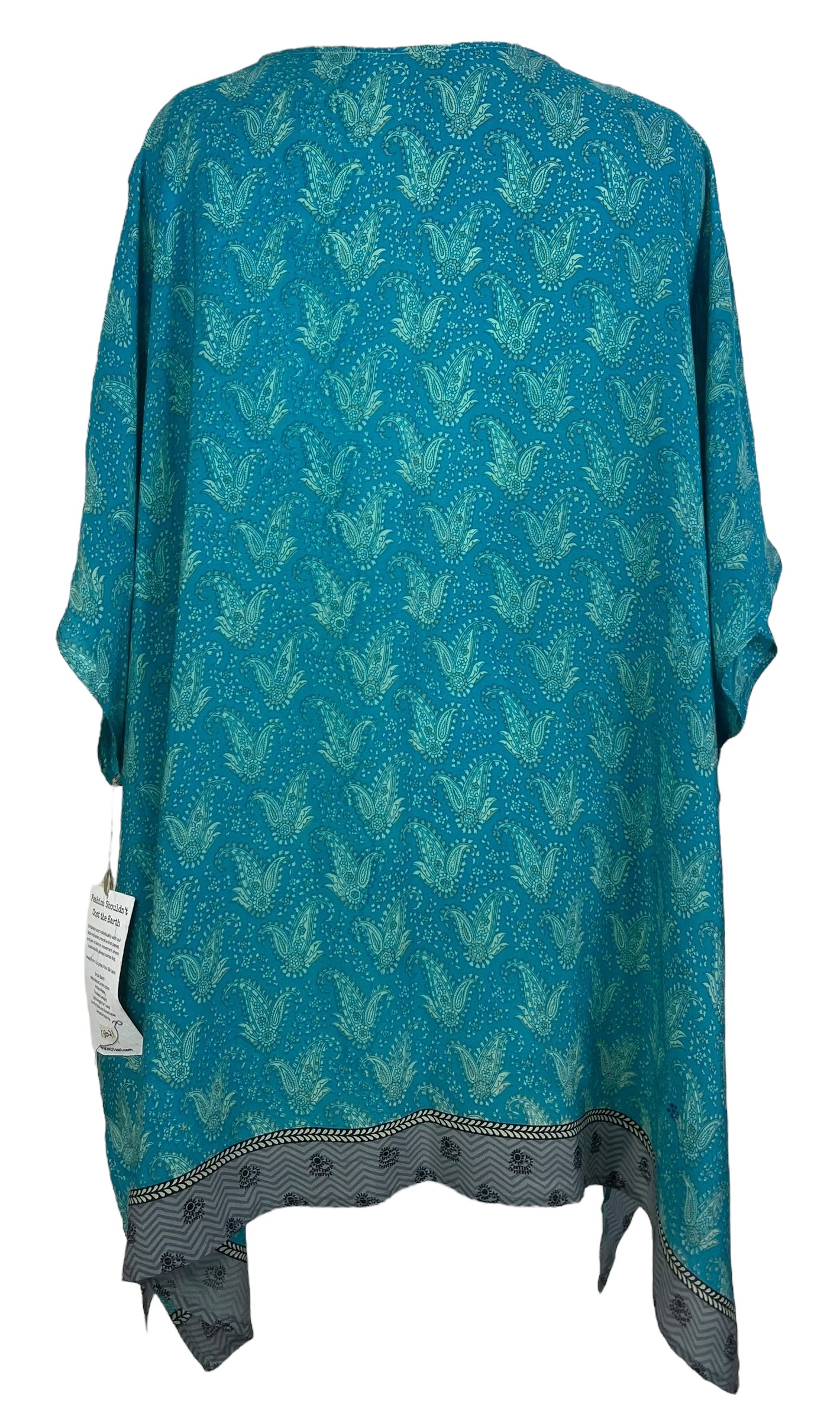 PRC8021 Avatar Pure Silk Short Kaftan Tunic with Slits