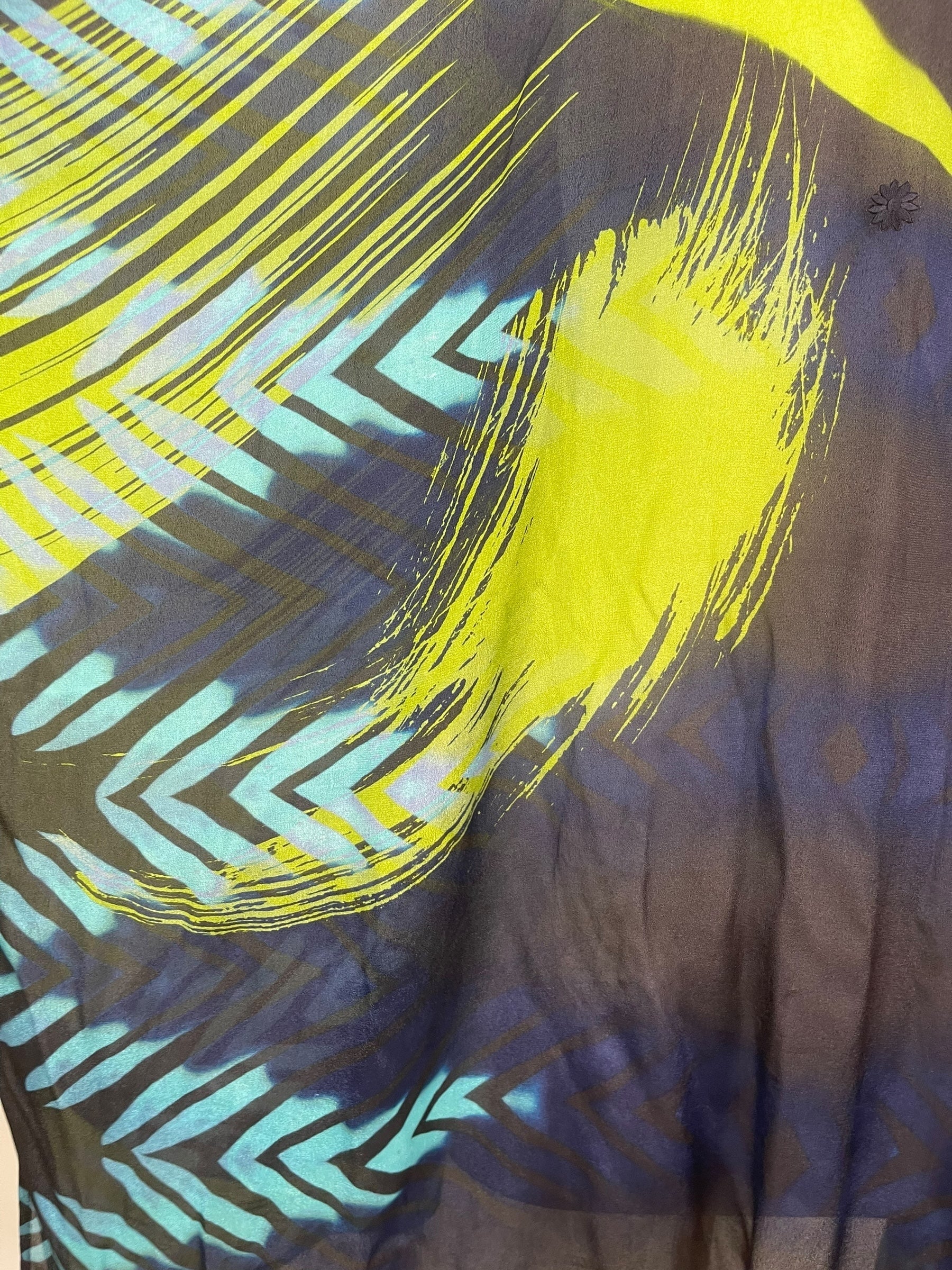 PRG8208 Avatar Pure Silk Short Kaftan Tunic with Slits