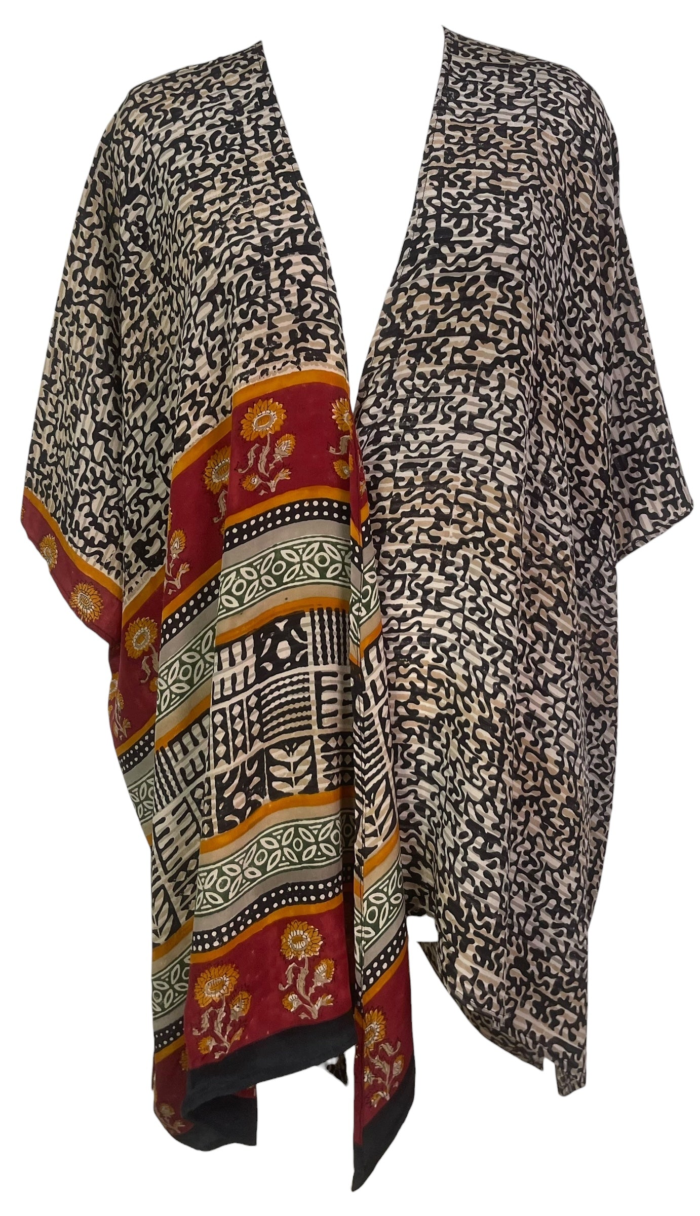 PREVIEW PRC8609 Avatar Pure Silk Cardigan by FEBRUARY2026 – Handmade ethical Cardigan from sariKNOTsari using upcycled silk. Designed in Canada for travel and slow fashion, loved from Toronto to LA to Sydney.