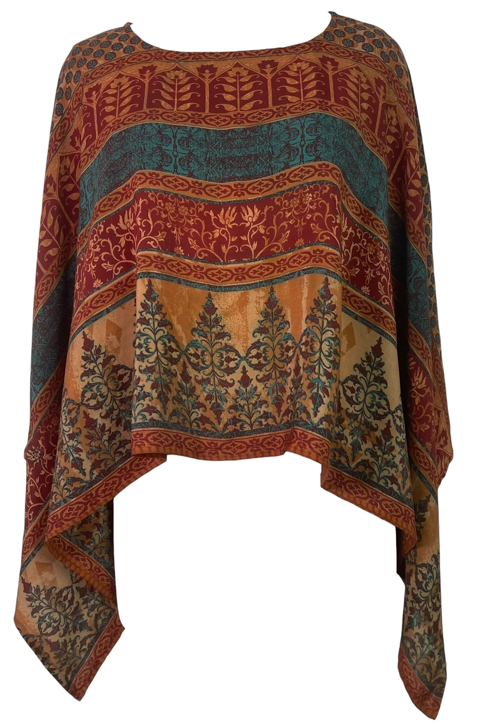 PREVIEW PRC8687 Avatar Pure Silk Capelet Poncho by MARCH2026 – Handmade ethical Poncho from sariKNOTsari using upcycled silk. Designed in Canada for travel and slow fashion, loved from Toronto to LA to Sydney.