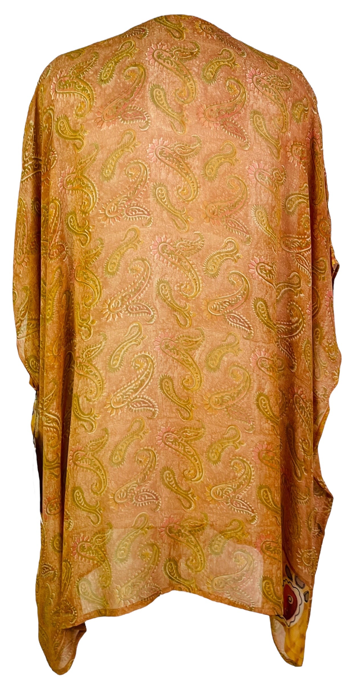 PRG7488 Sheer Avatar Pure Silk Short Kaftan Tunic without Slits