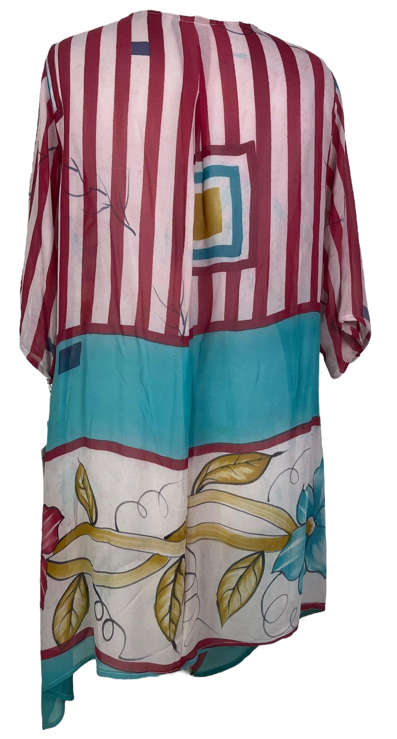 PRG7789 Sheer Wabi Sabi Pure Silk Self Pocket Tunic Dress