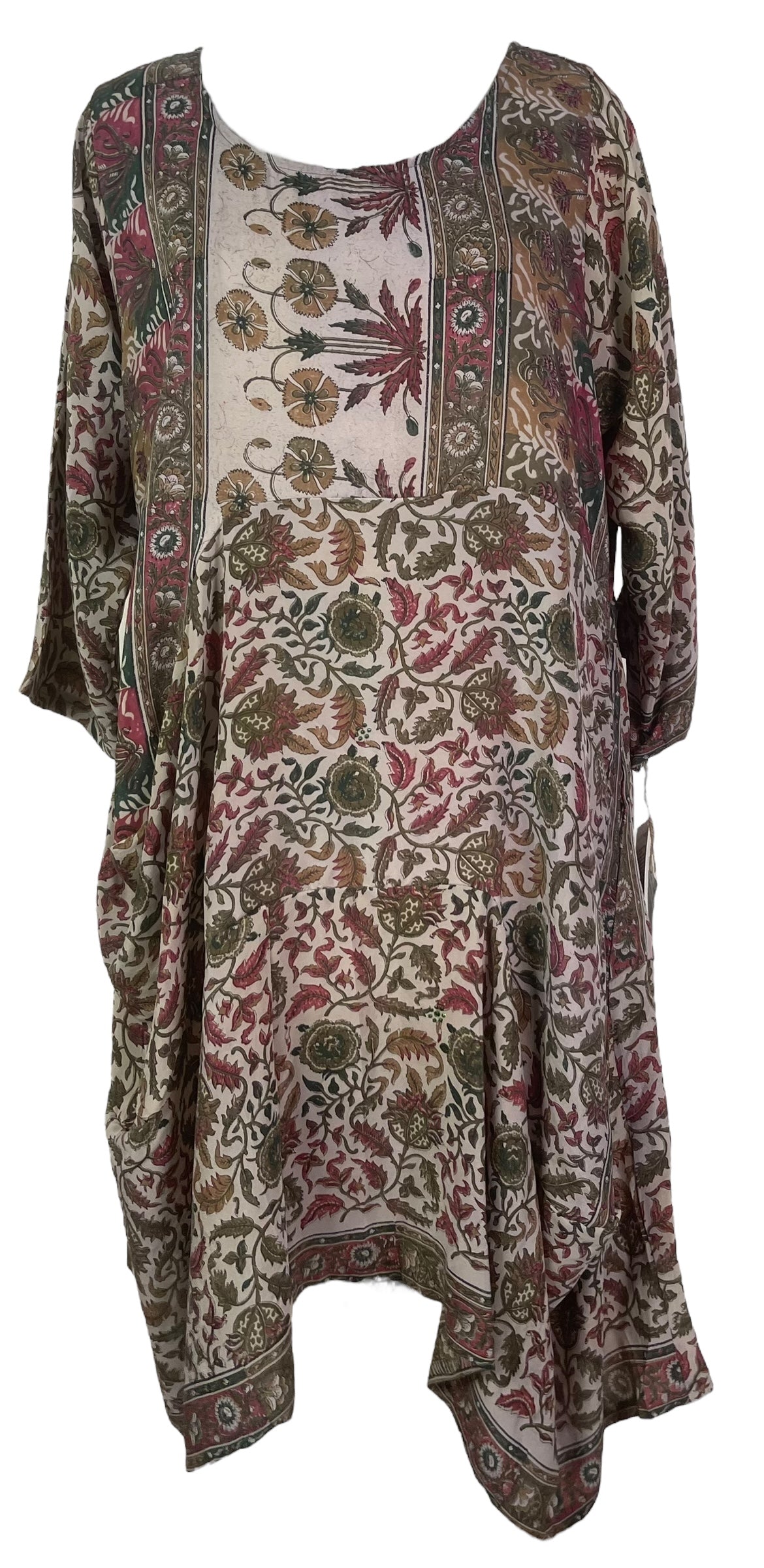 MARKETING PRC7896 Avatar Pure Silk Sculptural Long Tunic Dress by MARKETING – Handmade ethical Sculptural Dress from sariKNOTsari using upcycled silk. Designed in Canada for travel and slow fashion, loved from Toronto to LA to Sydney.